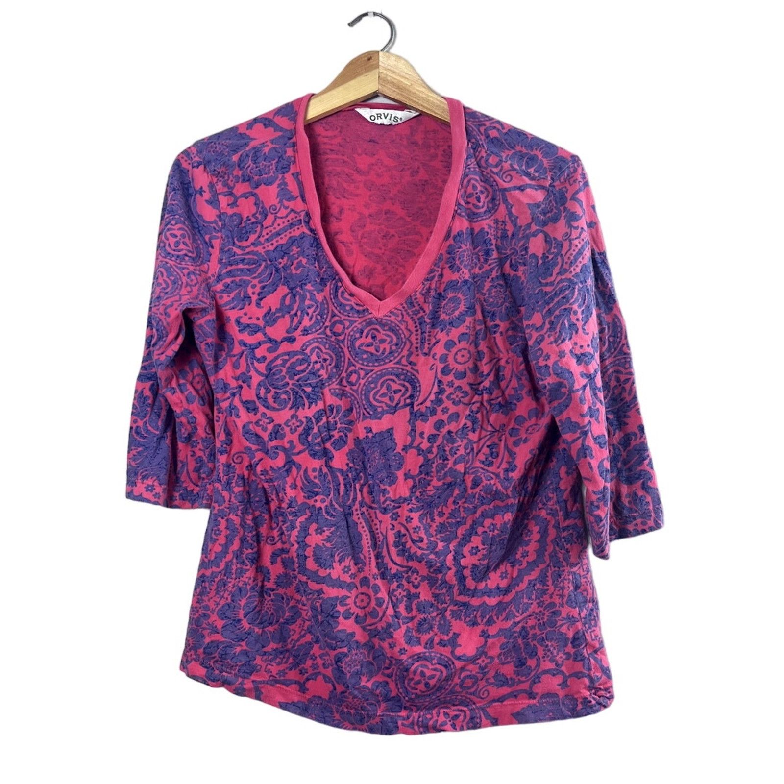 Orvis Women's Pink and Blue Long Sleeve Orvis Blouse M Size M / US 6-8 / IT 42-44 - 1 Thumbnail