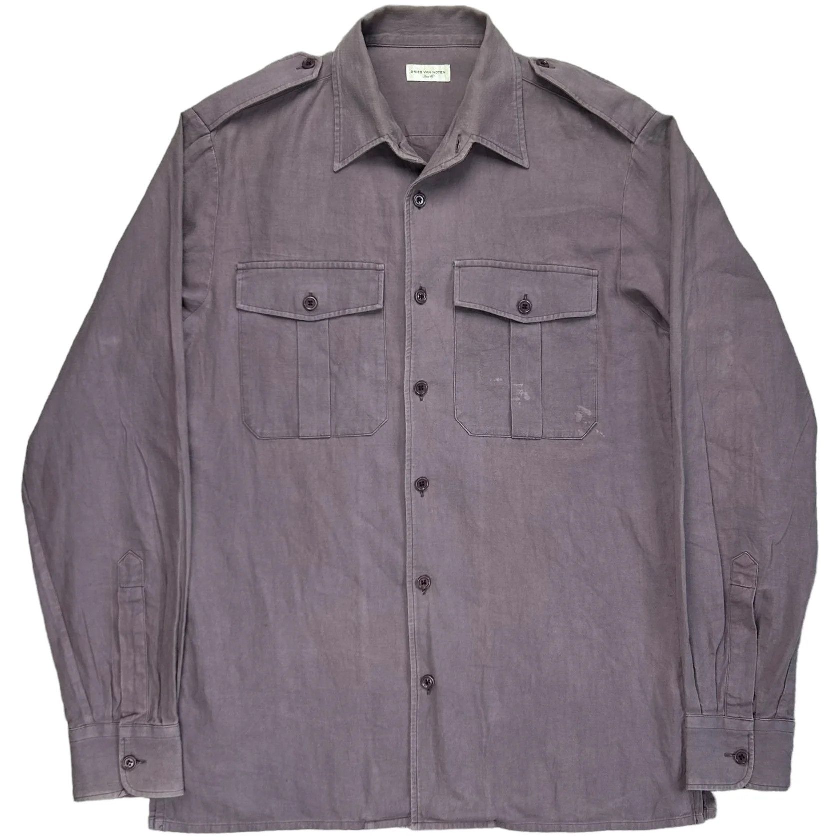 image of Dries Van Noten Military Cargo Shirt in Lilac Purple, Men's (Size Small)