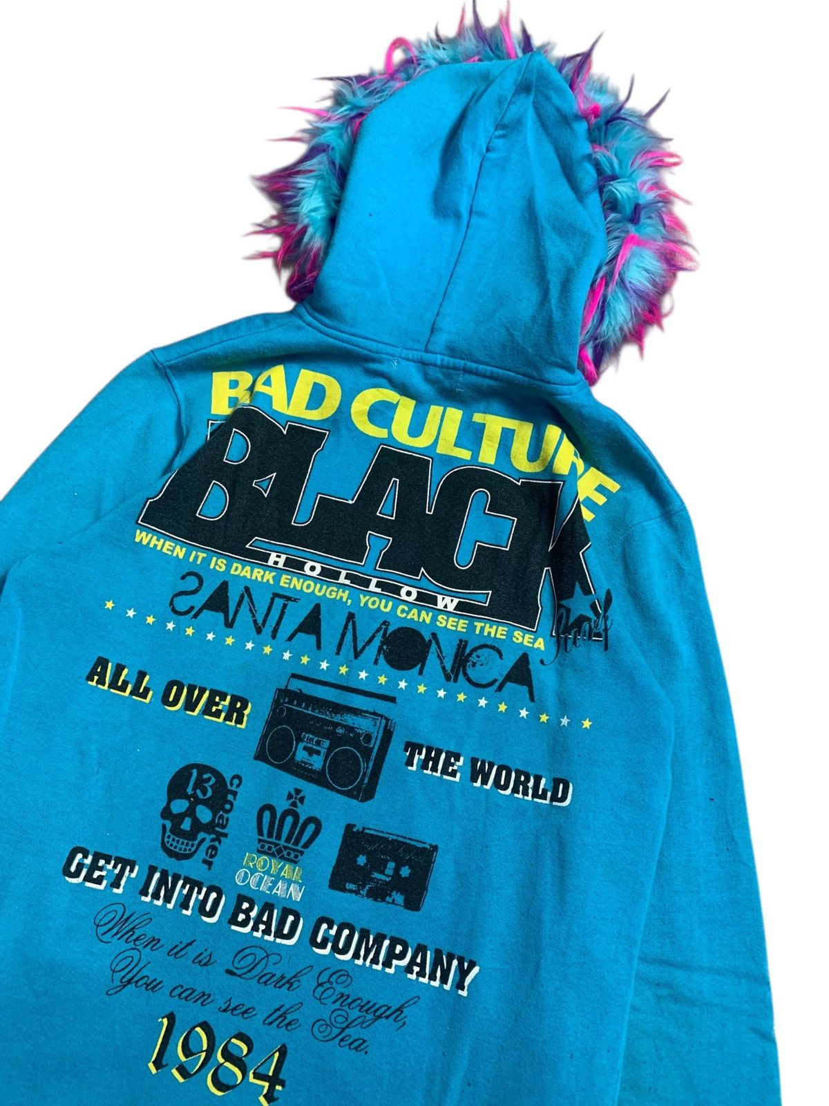 Hysteric Glamour BAD CULTURE SURF SKULL POEM FUR ZIP HOODIE IFSIX LGB STYLE Size US L / EU 52-54 / 3 - 4 Thumbnail