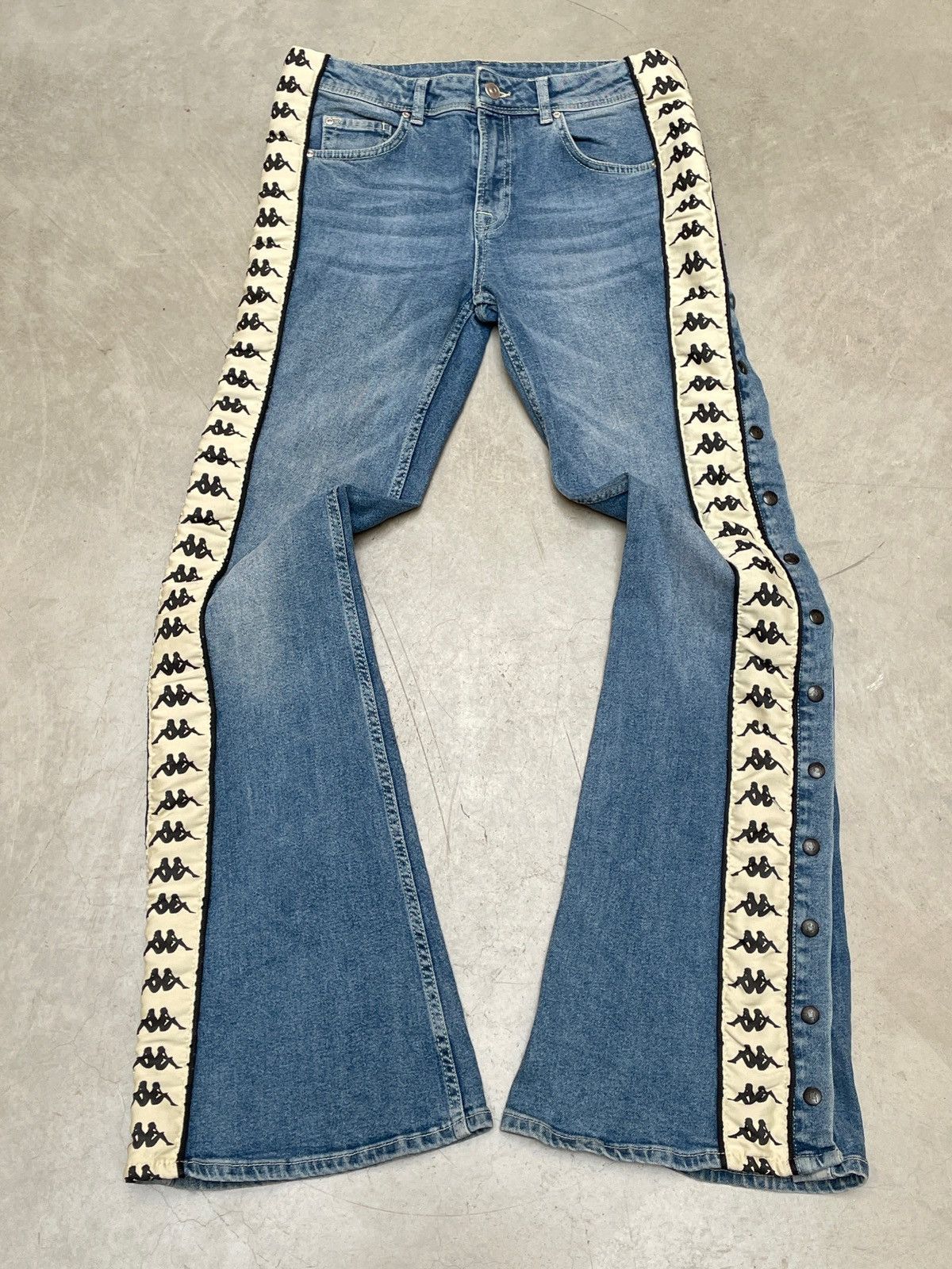 Kappa 🔥 Kappa Side Tape Snap Jeans Y2K Flare Bootcut S Size 30" / US 8 / IT 44 - 6 Thumbnail