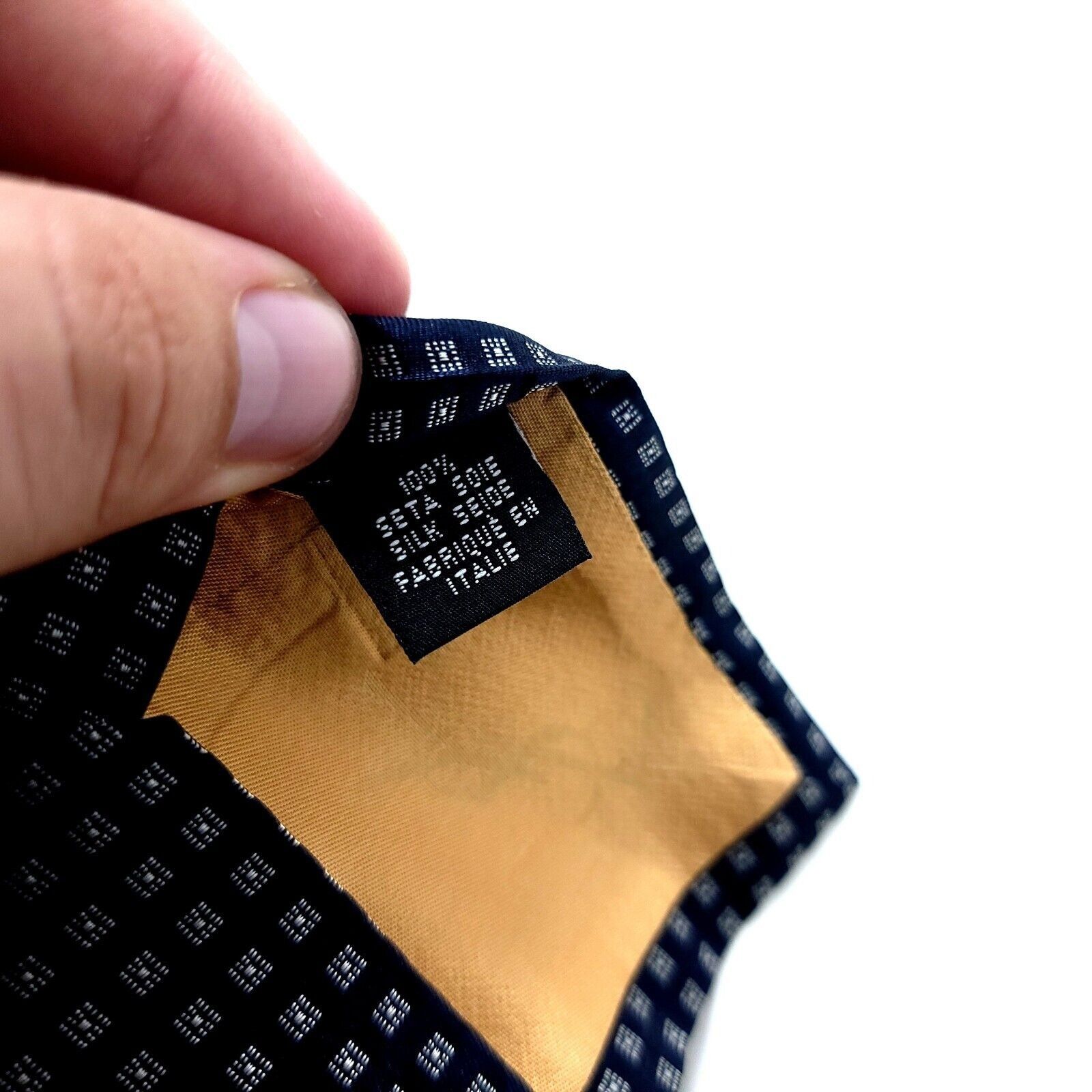 Designer Yves Saint Laurent Blue Geometric Woven Wide Silk Tie Size ONE SIZE - 4 Thumbnail