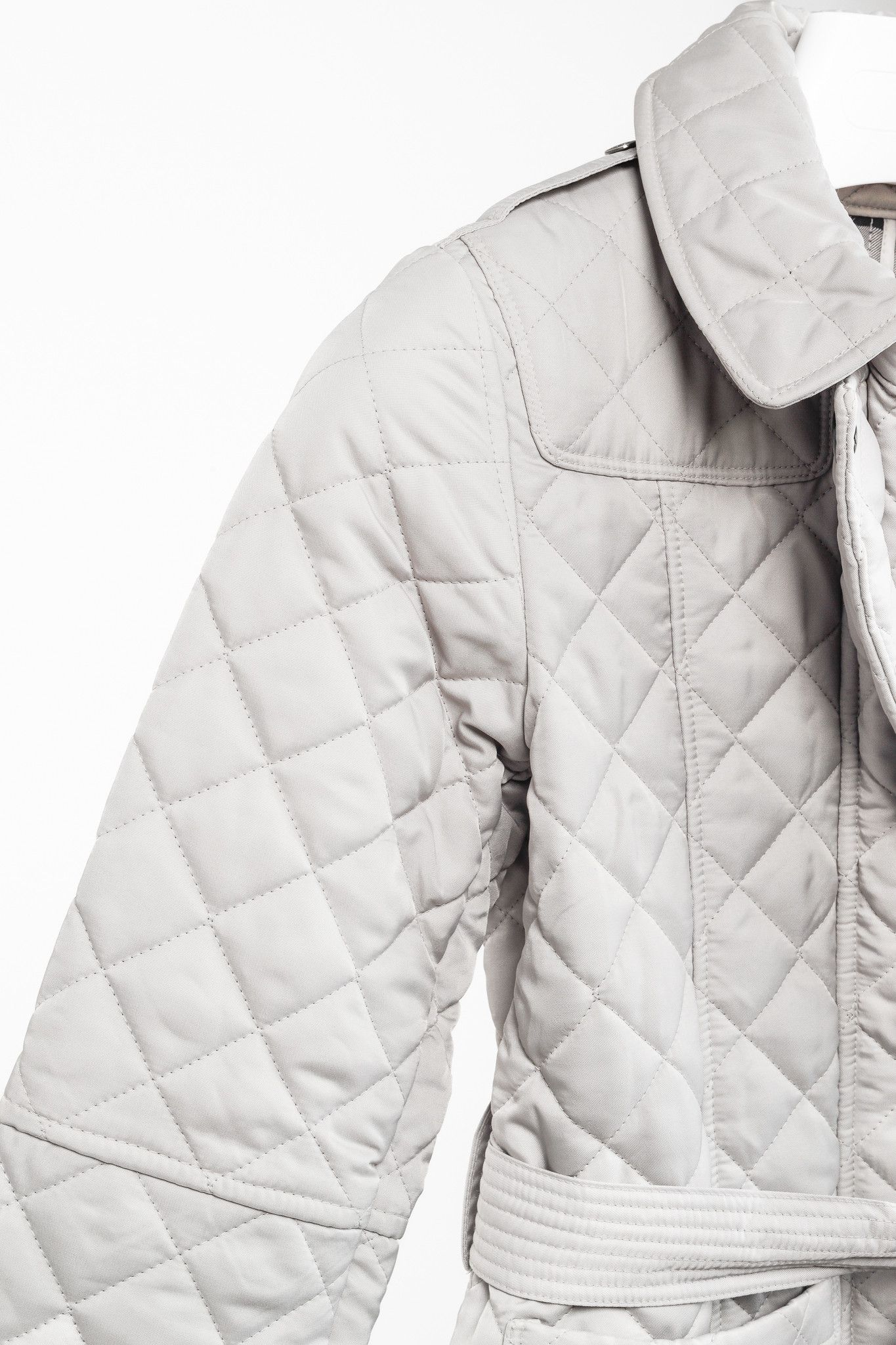 Burberry Burberry Grey Quilted Belted Zip Jacket Size XXS / US 00 / IT 34 - 5 Thumbnail