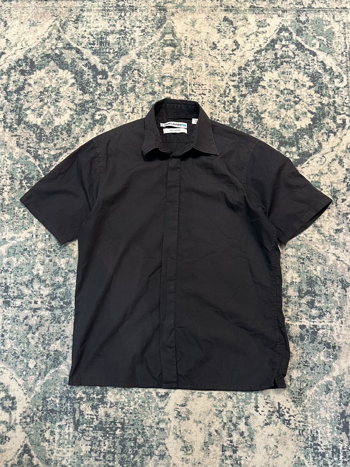 Saint Laurent Paris Saint Laurent Paris Poplin Black Shirt Size US M / EU 48-50 / 2 - 13 Thumbnail