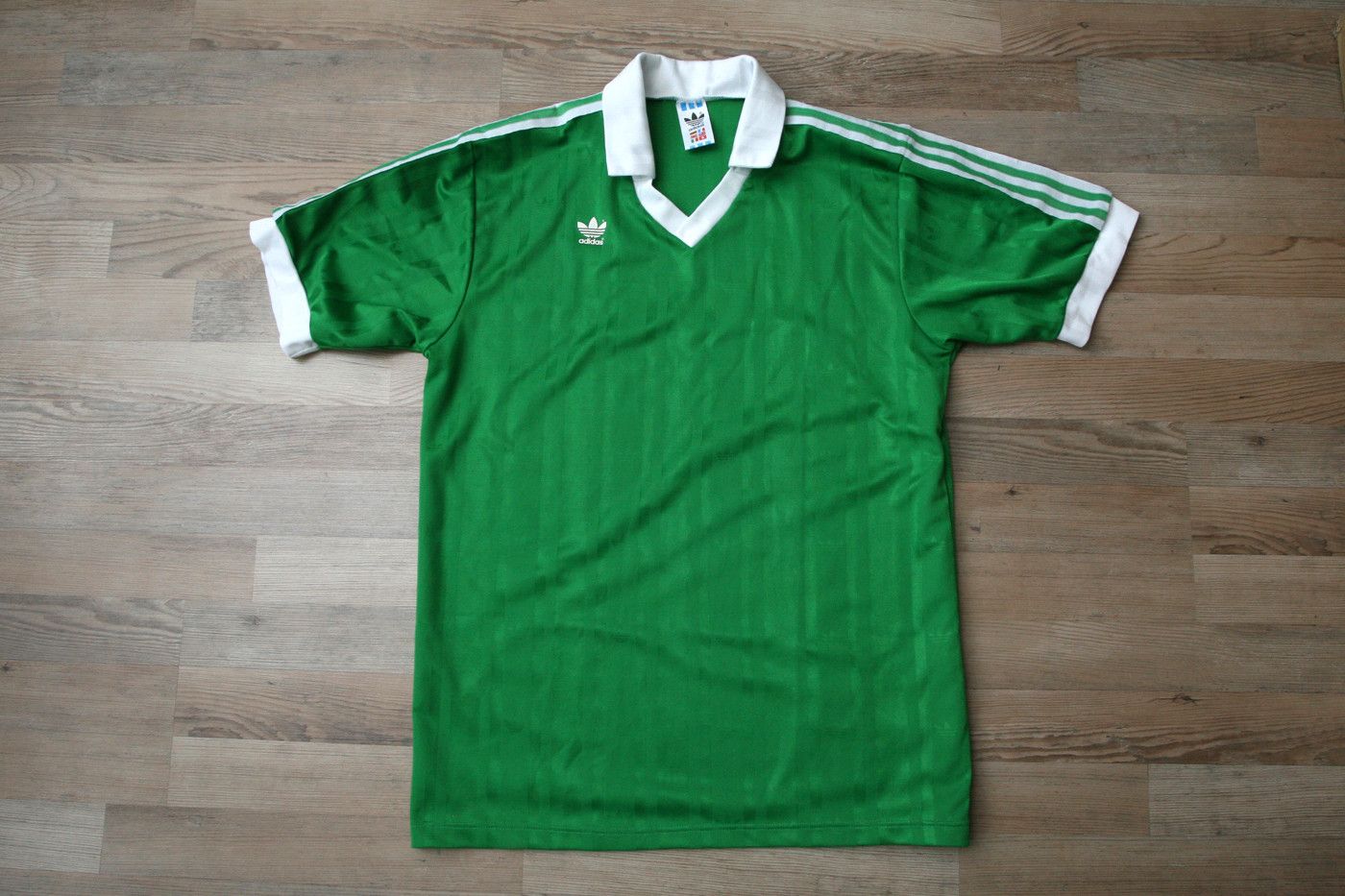 Adidas × Vintage Vintage Adidas Template Football Shirt Jersey Green 80s Size US L / EU 52-54 / 3 - 1 Thumbnail