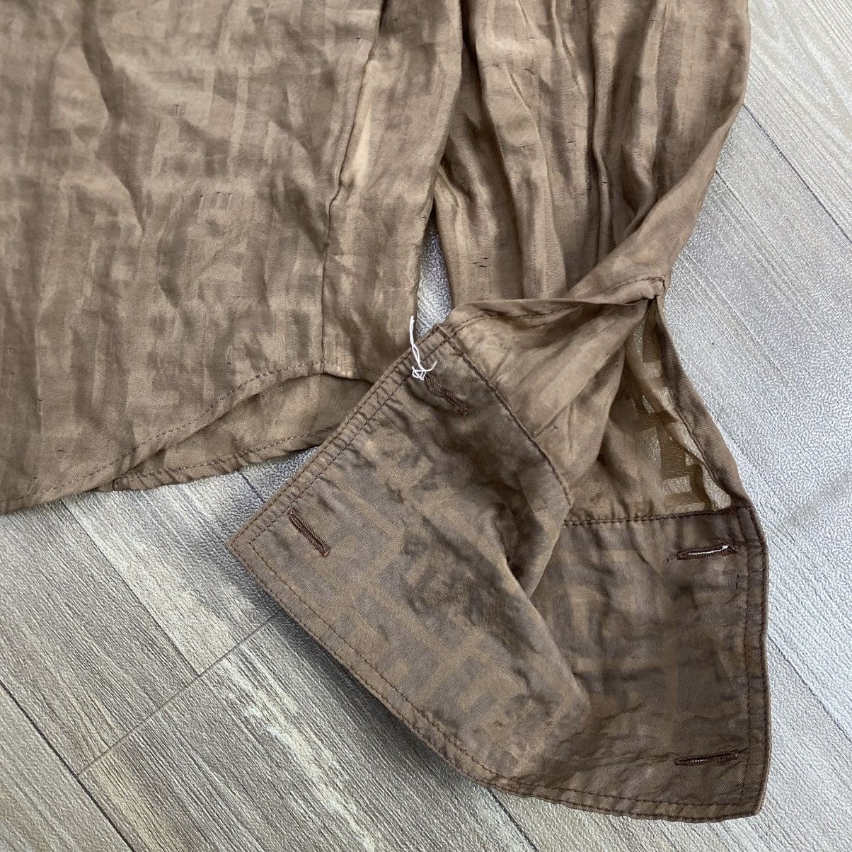 Fendi Vintage Fendi Monogram Distressed Transparent Shirt Luxury Size US M / EU 48-50 / 2 - 7 Thumbnail