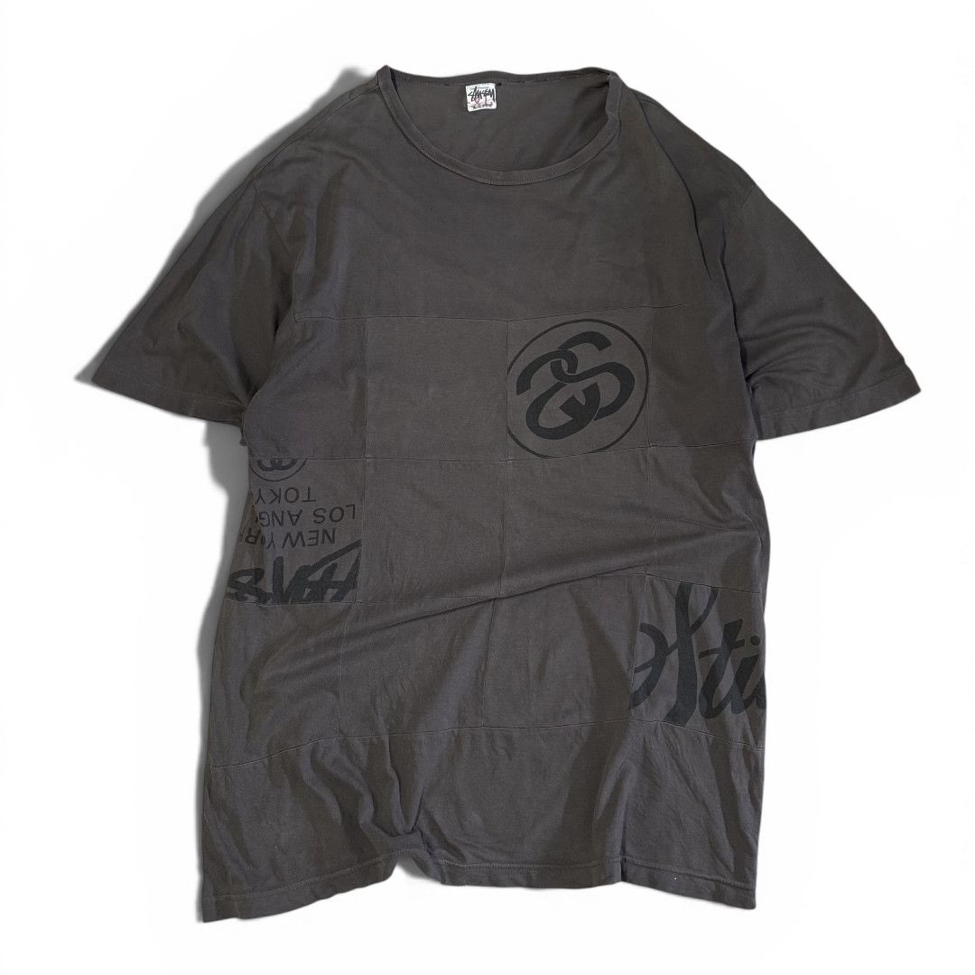 Stussy × Vintage Stussy classic roots faded grey pocket t-shirt