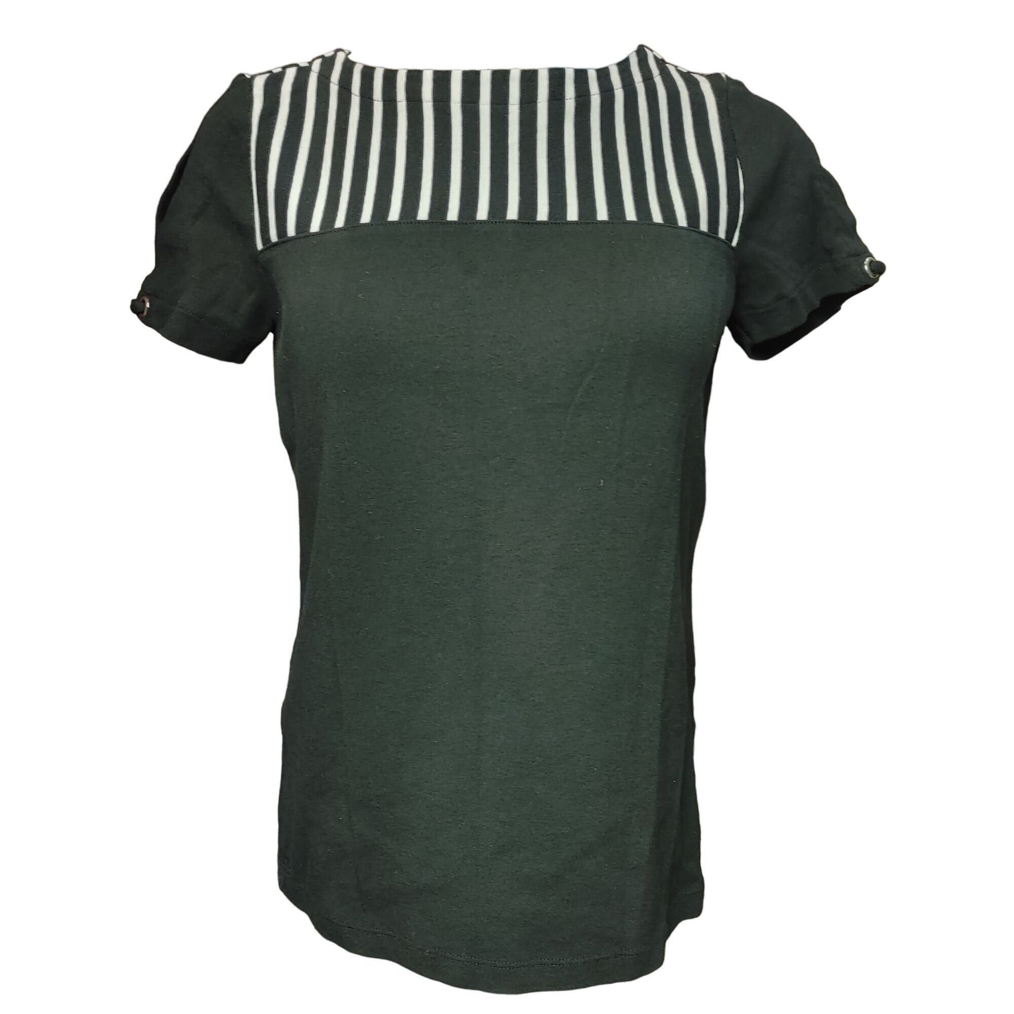 Other KS | Karen Scott Women's Black/White Striped Square Neck T-s Size M / US 6-8 / IT 42-44 - 1 Thumbnail