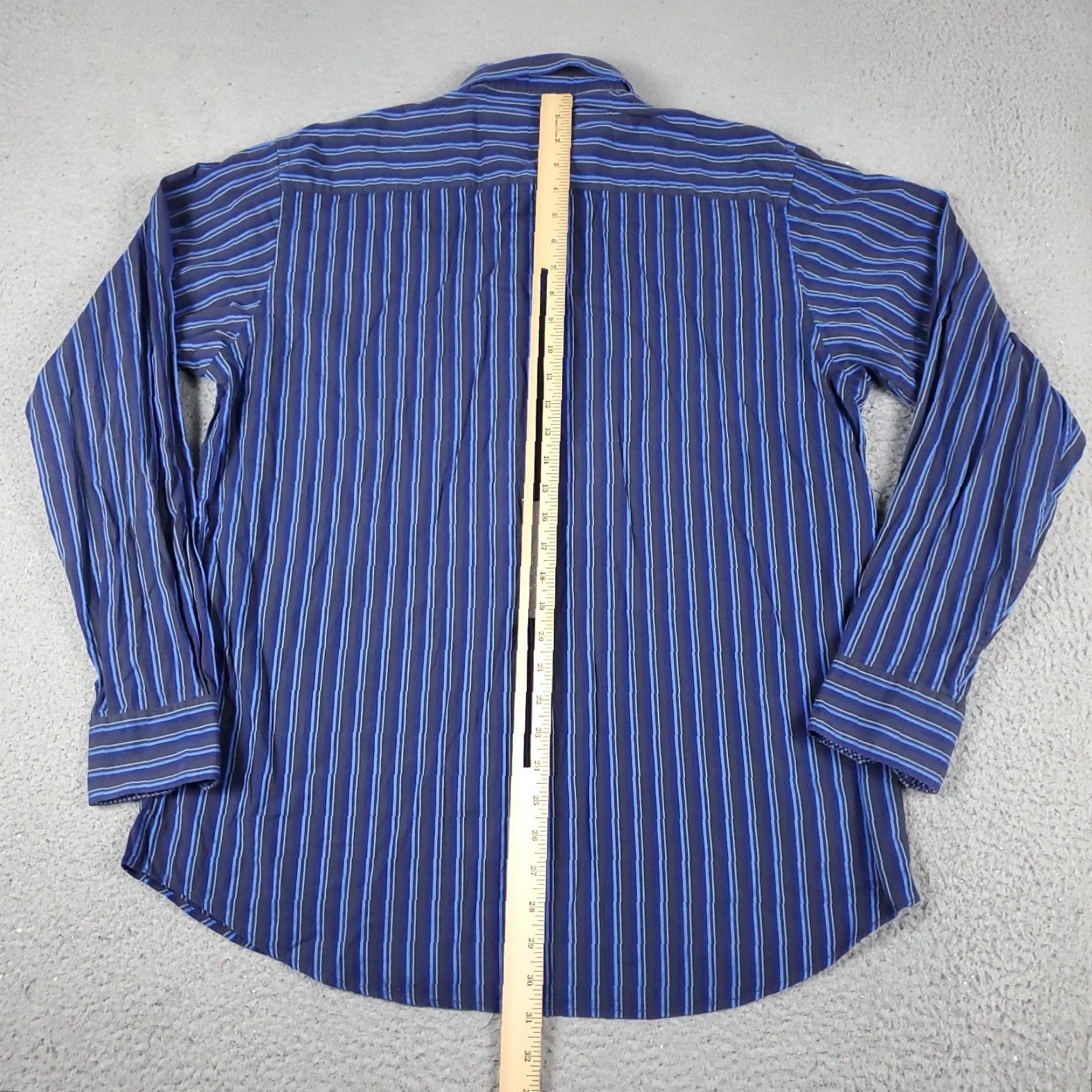 BUGATCHI Bugatchi Shirt Mens Large Blue Striped Button-Up Long Sleeve Size US L / EU 52-54 / 3 - 3 Thumbnail