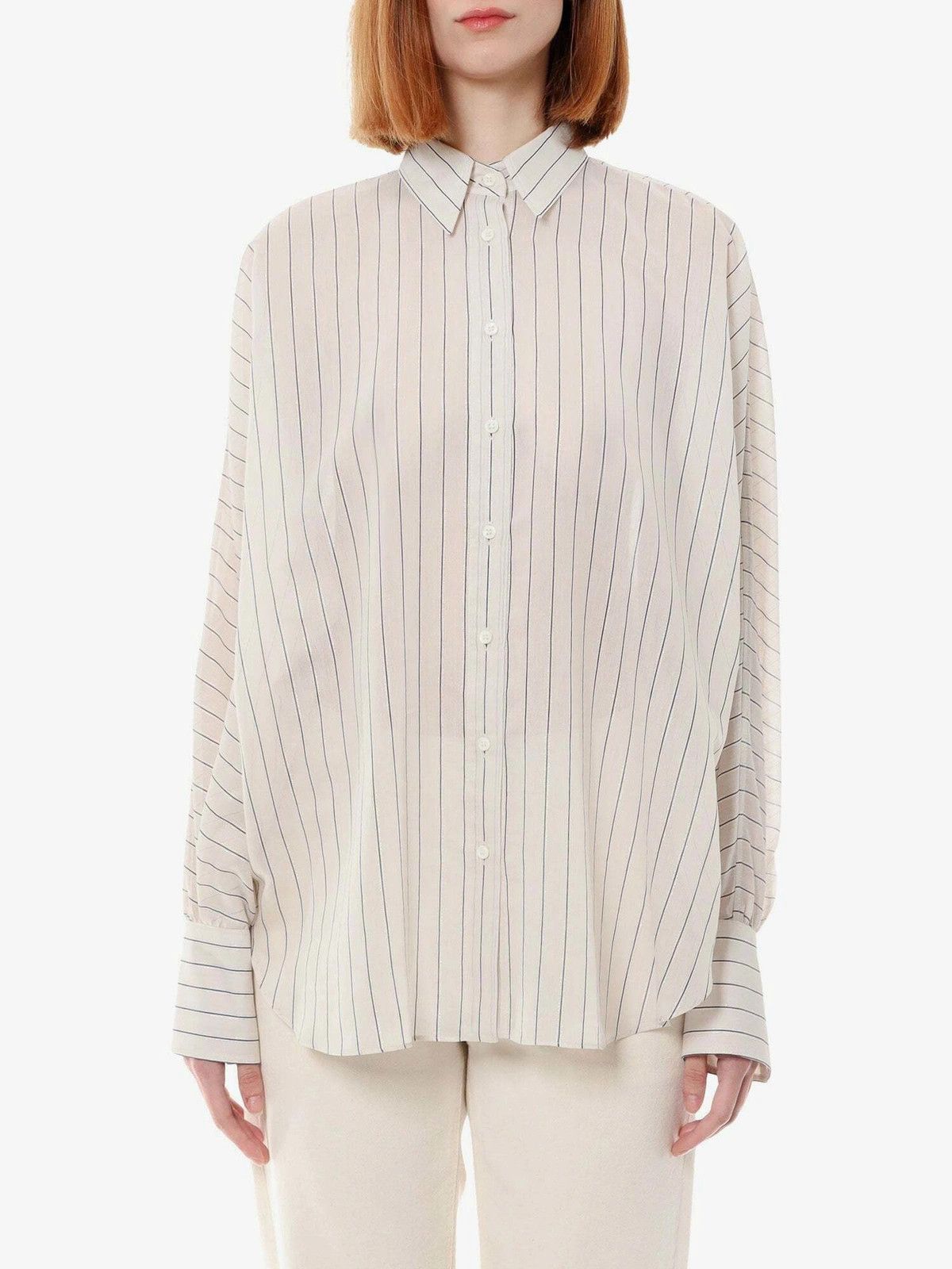 Brunello Cucinelli o1y0725 Striped Shirt in Off-White/Black Size S / US 4 / IT 40 - 4 Thumbnail