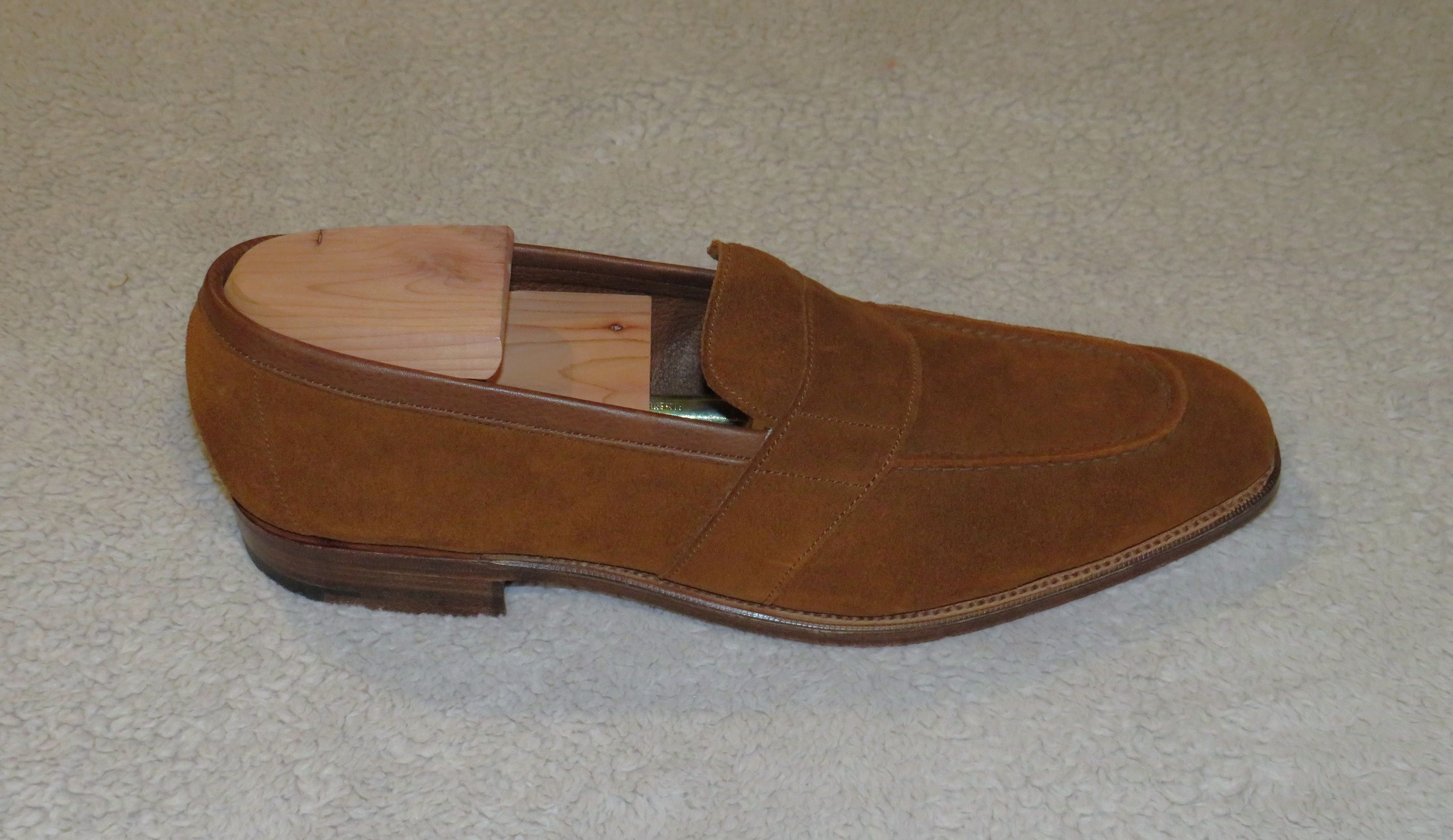 Edward Green Buckingham Tobacco Suede Unlined Loafers 8E Size US 8 / EU 41 - 2 Thumbnail