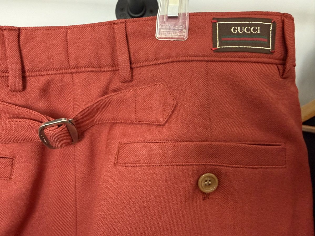 Gucci Gucci maroon polyester buckle back trouser Size US 32 / EU 48 - 3 Thumbnail