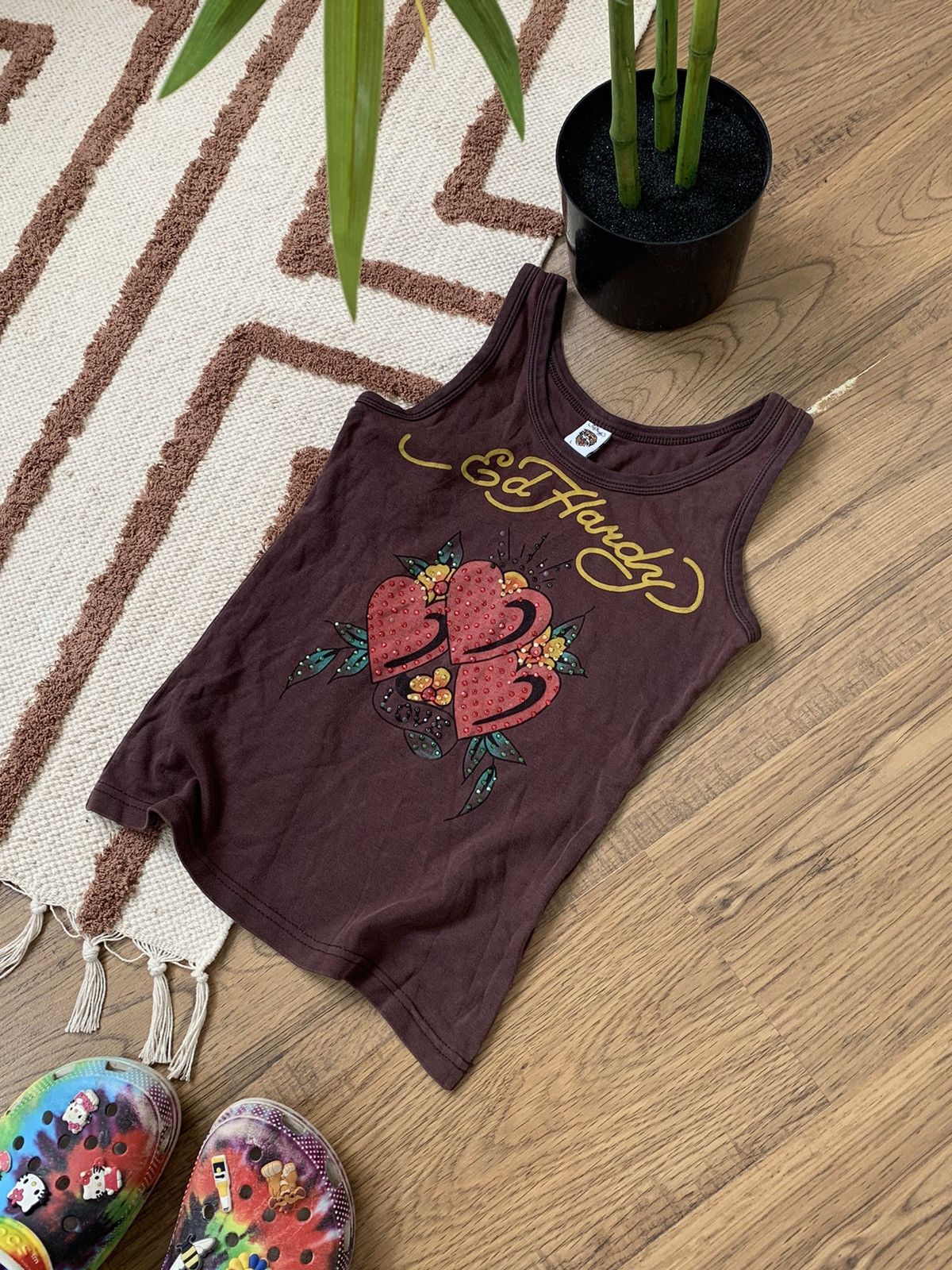 Ed Hardy VINTAGE ED HARDY HEARTS STYLE Y2K TANK TOP Size S / US 4 / IT 40 - 1 Thumbnail