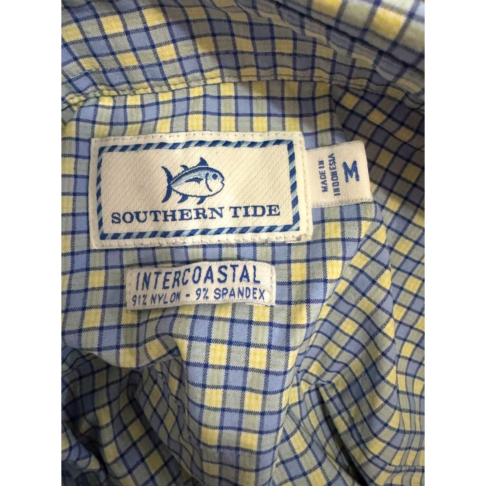 Southern Tide SOUTHERN TIDE Intercoastal Performance Shirt Men's M Multicolor Check Button-Down Collar Short Sleeve Size US M / EU 48-50 / 2 - 3 Thumbnail