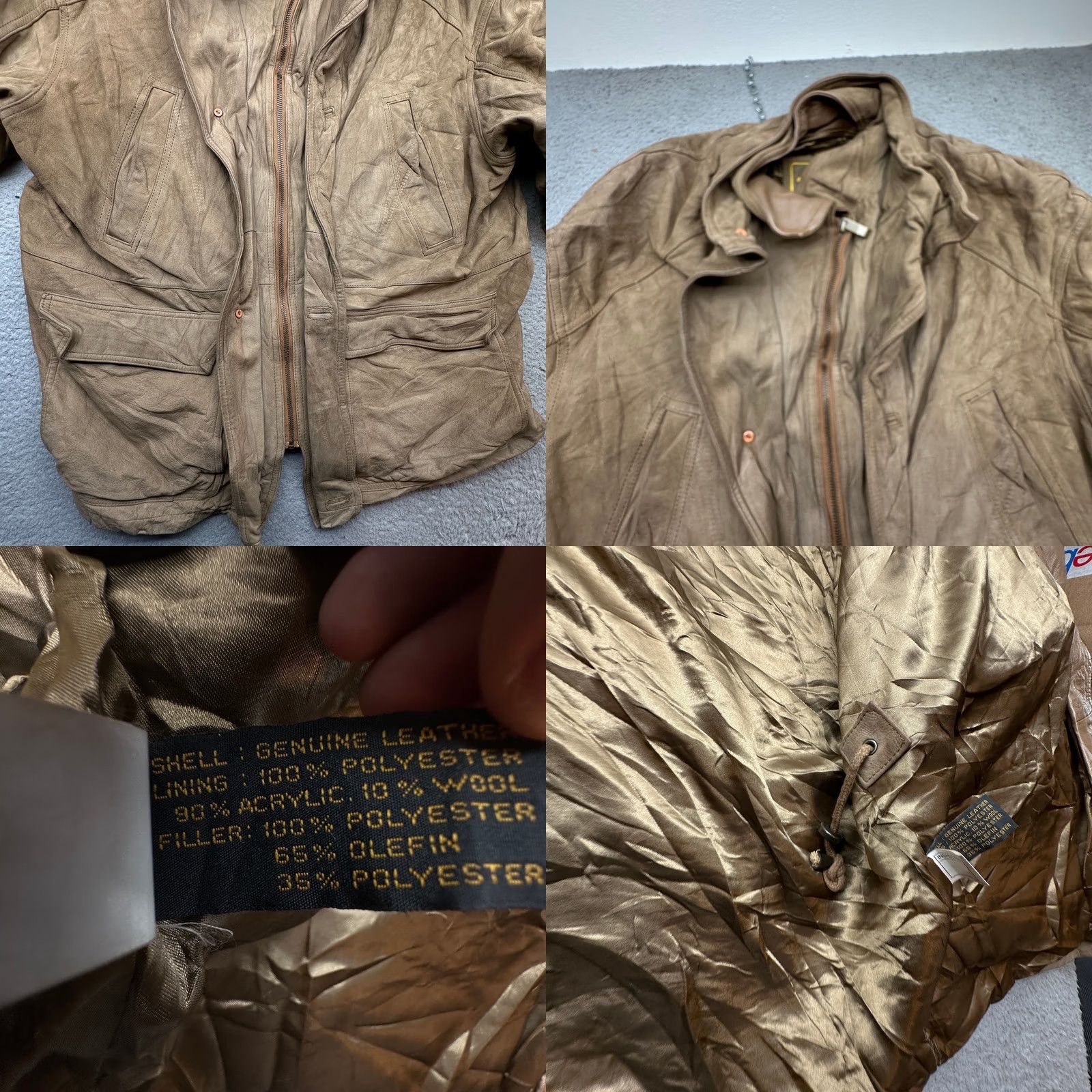 Vintage VINTAGE Reed Leather Barn Chore Coat Jacket Mens XL Khaki Tan Butter Soft Heavy Lined Coat Size US XL / EU 56 / 4 - 8 Thumbnail