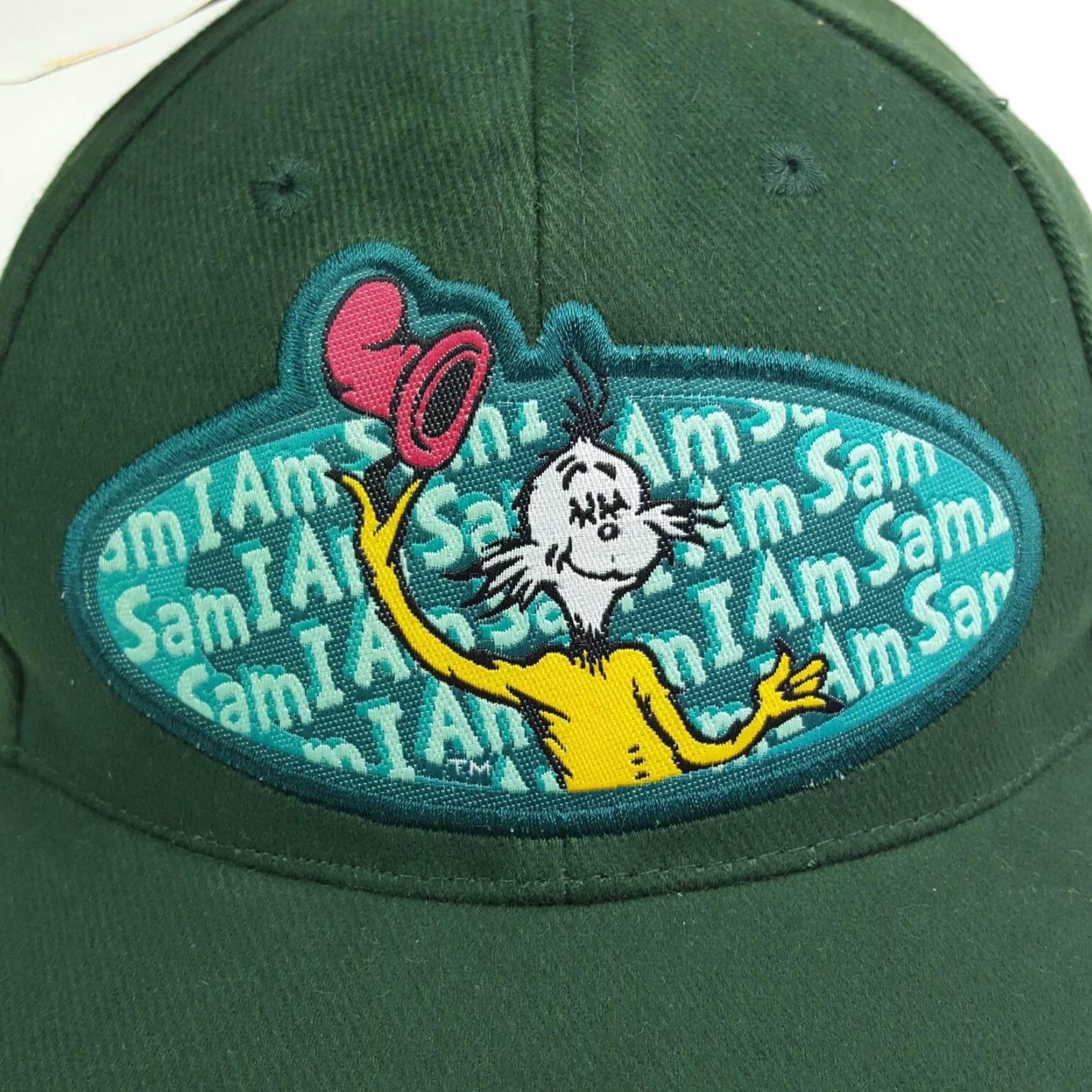 Vintage VTG Dr Seuss Green Eggs & Ham Snapback Hat Baseball Cap Sam I Am Book Green Twill Adjustable Men Hat Size ONE SIZE - 4 Thumbnail