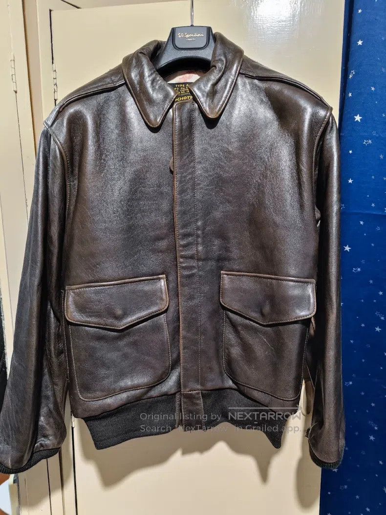 Schott Schott A2 Flight Leather Jacket Leather Jacket Size US S / EU 44-46 / 1 - 1 Thumbnail