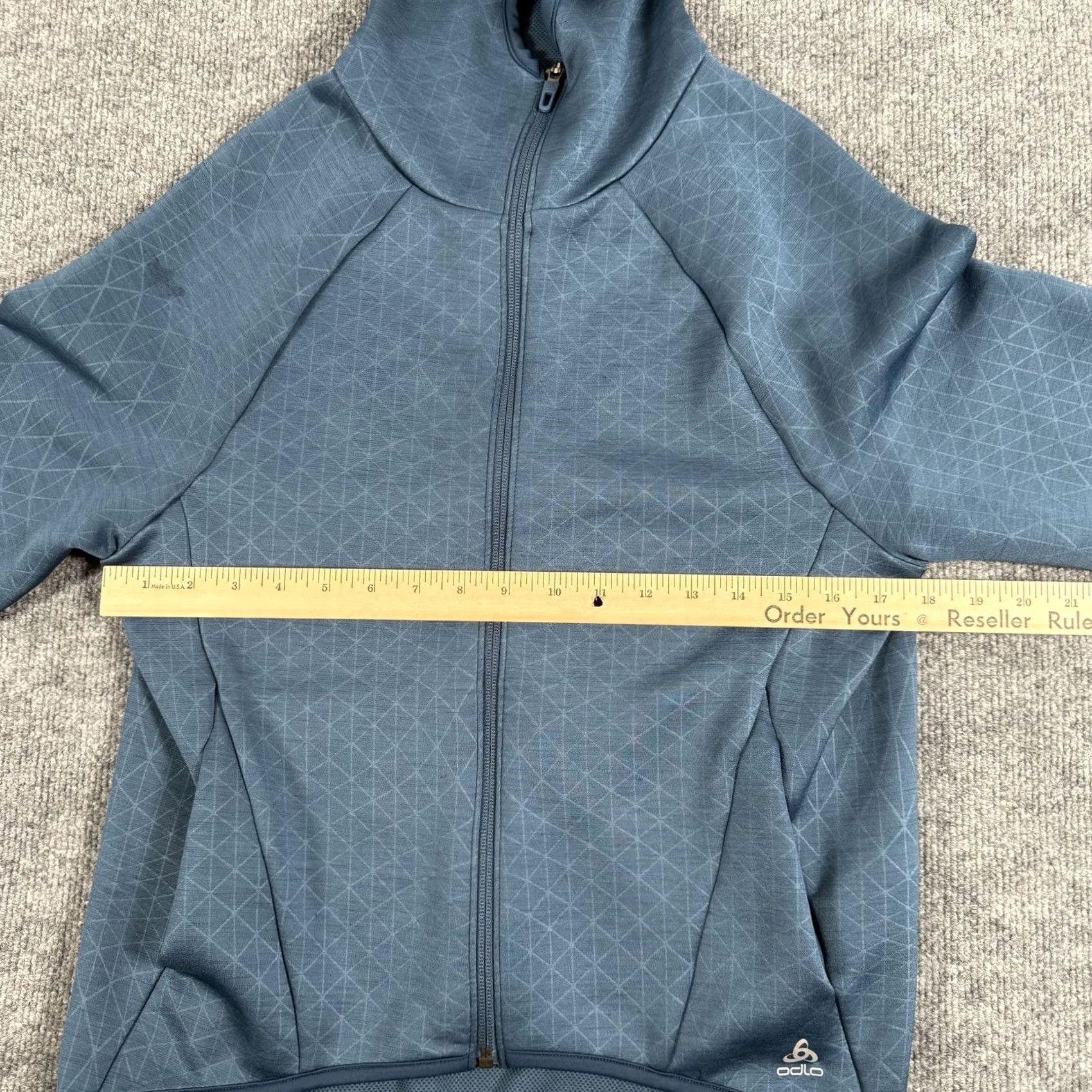 Odlo Odlo Jacket Womens XS Blue Geometric Full Zip Hooded Performance Size XS / US 0-2 / IT 36-38 - 7 Thumbnail