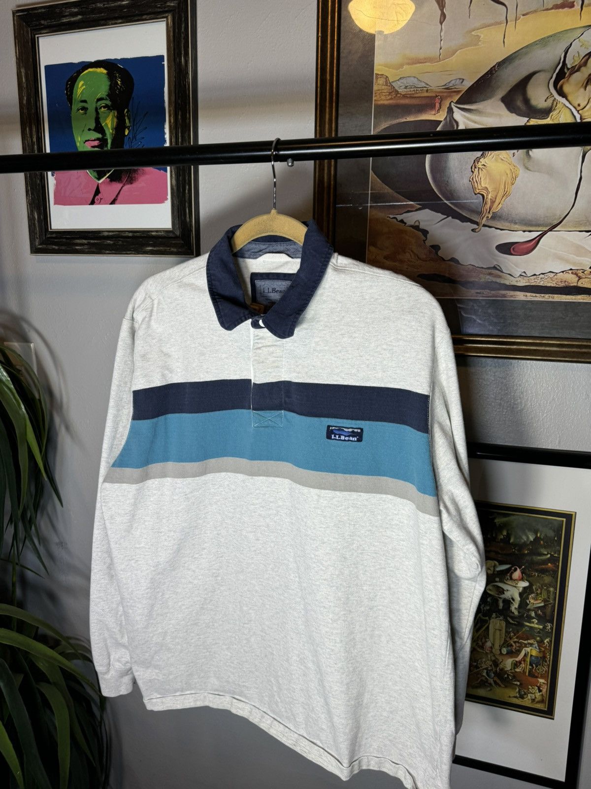 L.L. Bean Vintage L.L. Bean Rugby Shirt Size US L / EU 52-54 / 3 - 3 Thumbnail