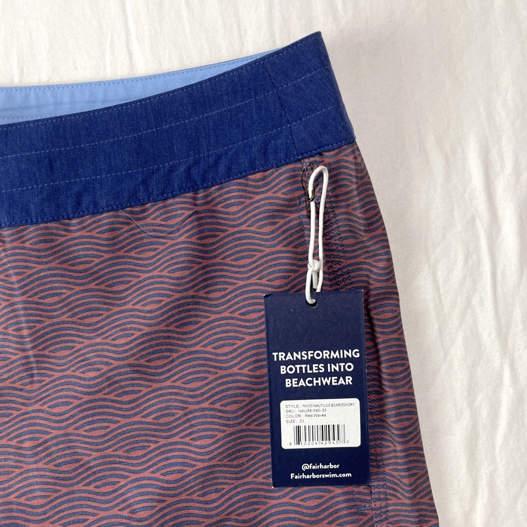 Vintage Fair Harbor Mens Size 33 Swim Trunks Pockets Beach Swimwear New Adult Blue Size US 33 - 3 Thumbnail