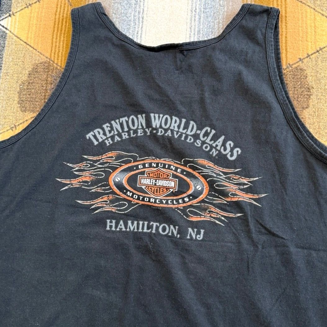 Harley Davidson VINTAGE Harley Davidson Tank Top T-Shirt 2XL Men Black Sleeveless Biker Flames 90s Y2K Size US XXL / EU 58 / 5 - 6 Thumbnail