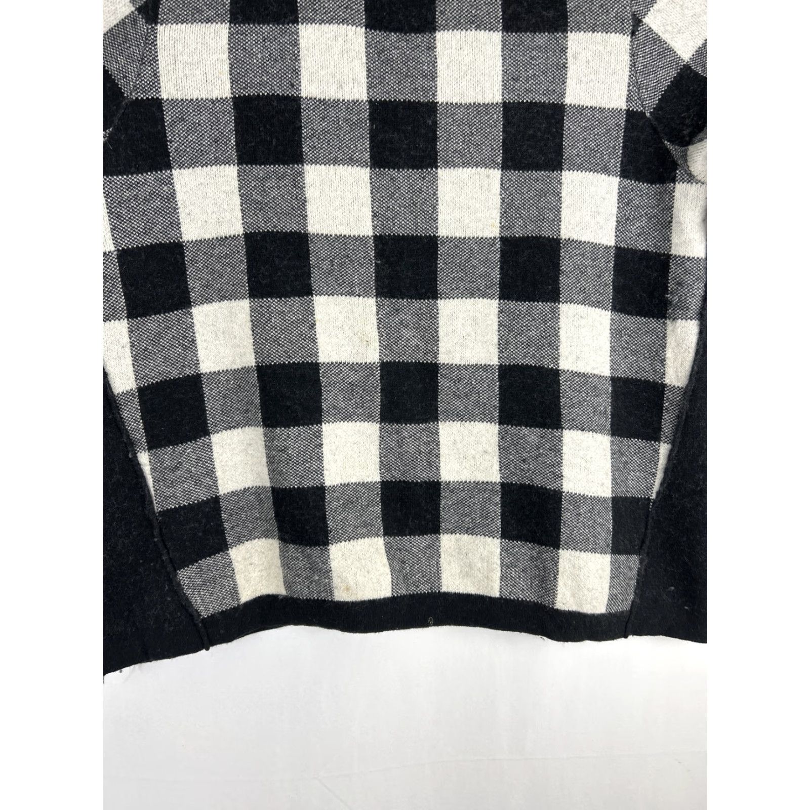 J. Jill J Jill Womens Medium Black White Plaid Pullover Sweater Casual Cotton Wool Nylon Knit M Black Women's Sweater 90s? Size M / US 6-8 / IT 42-44 - 4 Thumbnail