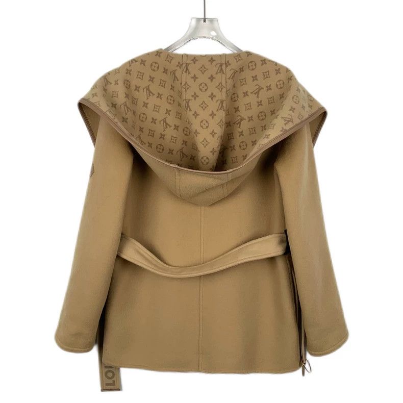 Louis Vuitton Louis Vuitton 22 brown logo full print wool hooded belt co Size XXS / US 00 / IT 34 - 2 Thumbnail