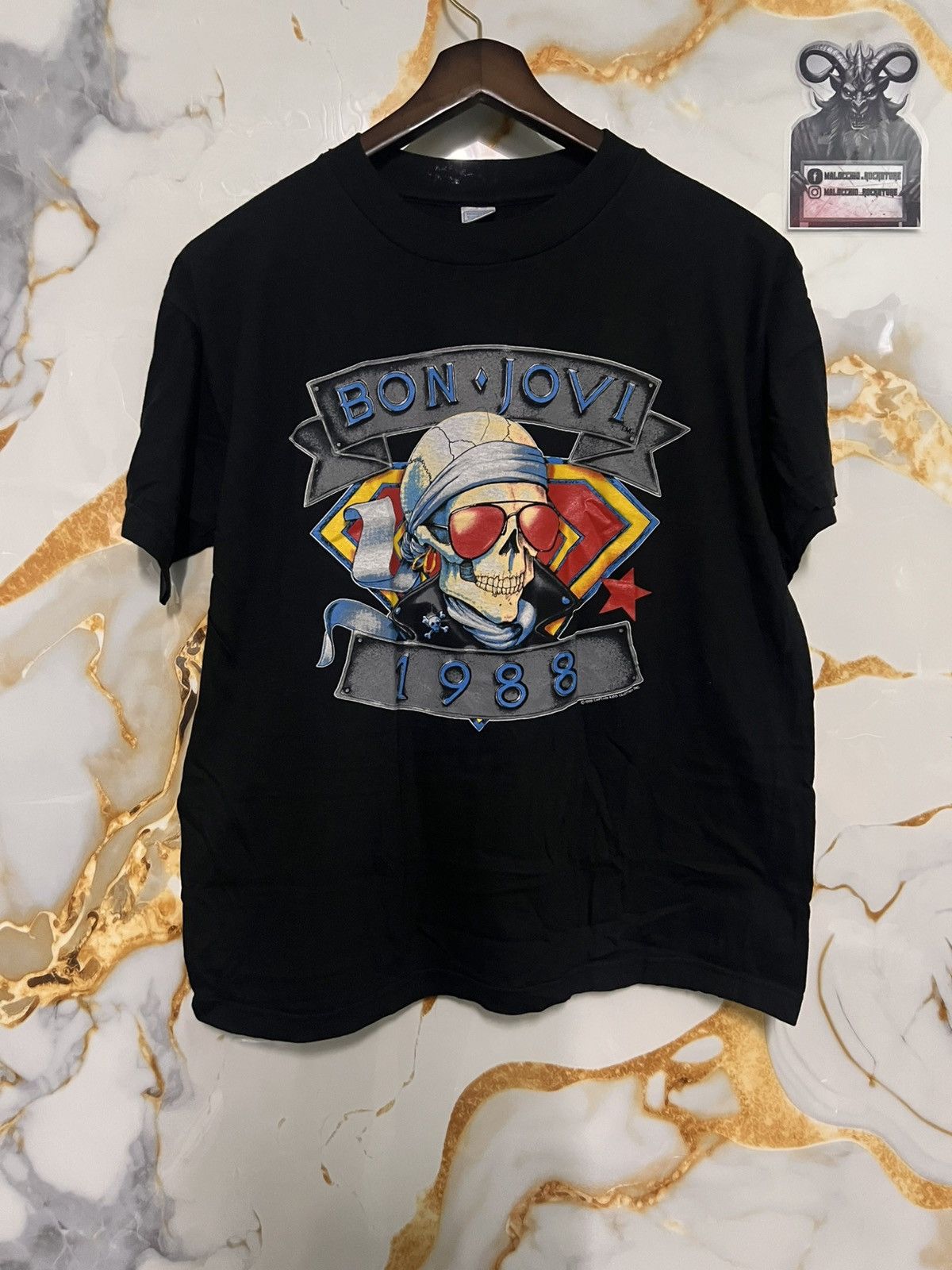 Band Tees × Bon Jovi × Vintage Vintage : Bon Jovi (We're Back Kickin' Ass 1988) Size US L / EU 52-54 / 3 - 1 Thumbnail