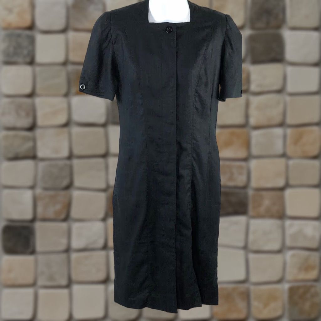 black linen dress pakistani BLACK PAKISTANI DESIGNER PEPLUM LINEN SALWAR SUIT main image 1