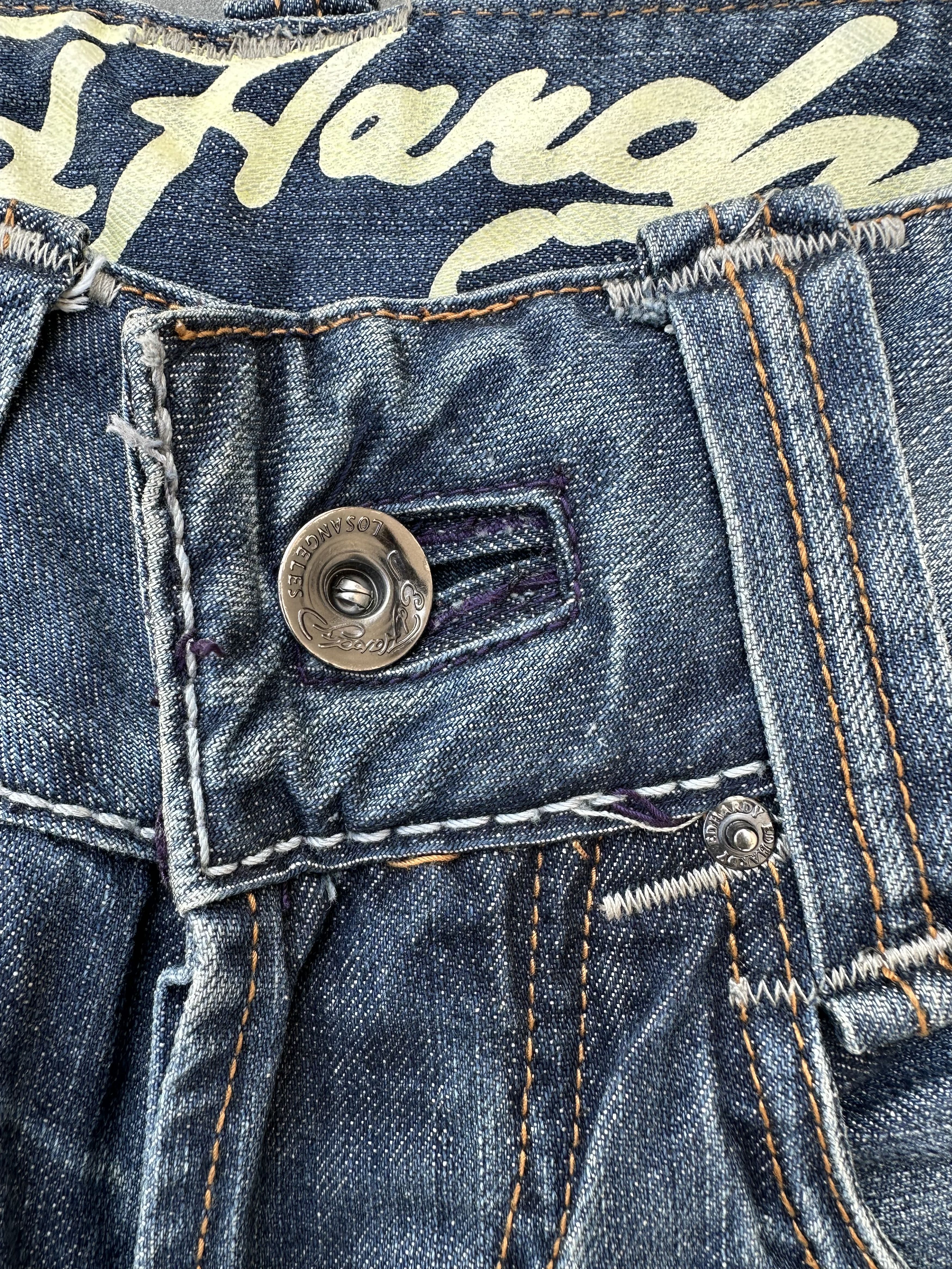 Ed Hardy Ed Hardy Skull Embroidered Denim Jeans Size US 32 / EU 48 - 8 Thumbnail