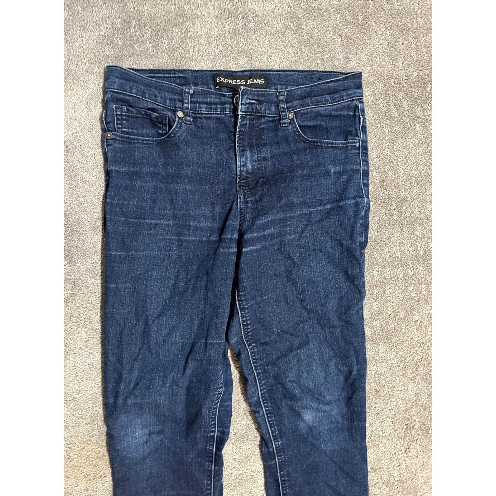 Express Express High Rise Ankle Skinny Jeans Size 6 Dark Wash Denim Womens Size 28" / US 6 / IT 42 - 2 Thumbnail