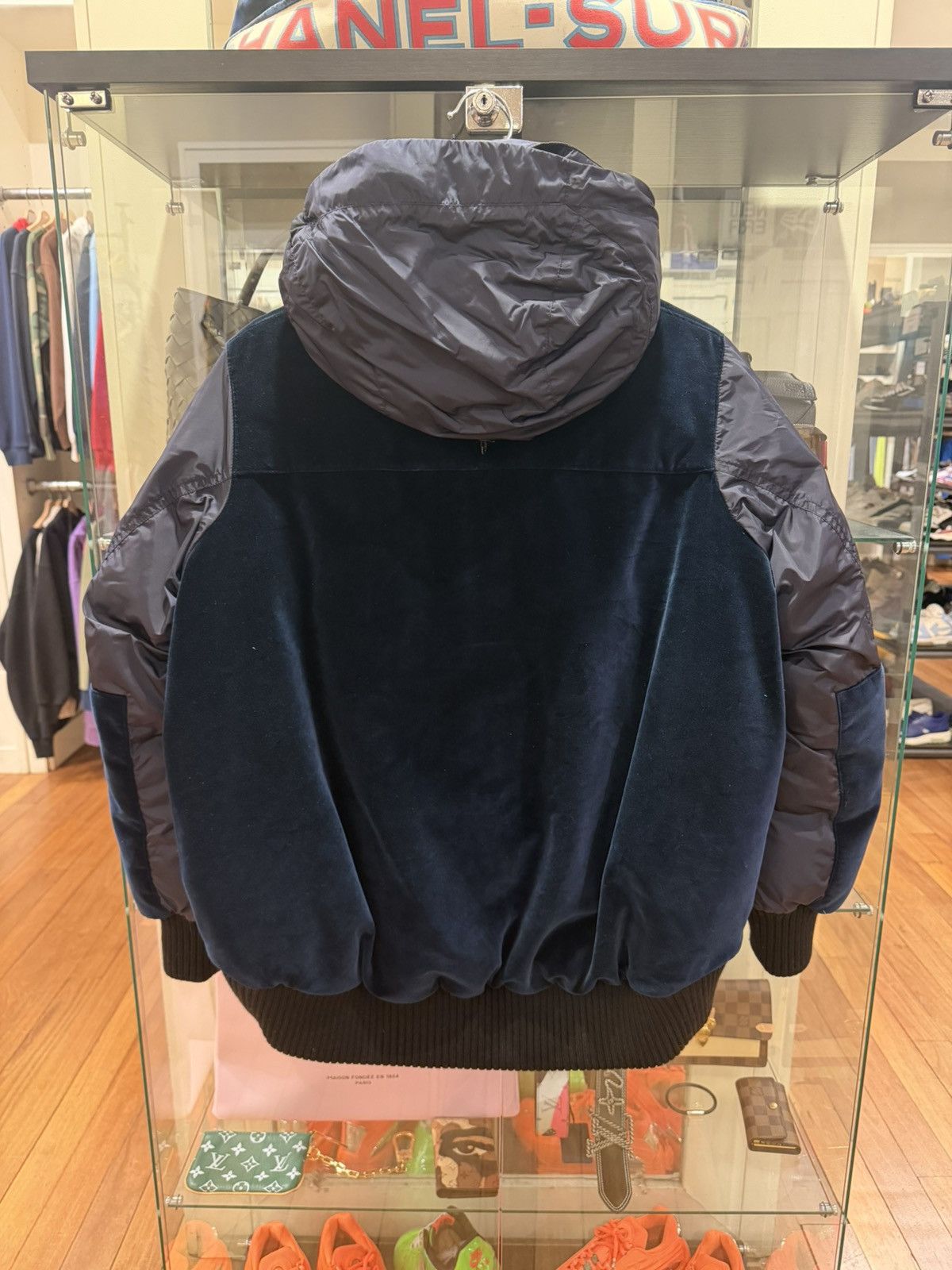 Moncler Moncler Elanion Velvet Puffer Jacket - Navy Size US S / EU 44-46 / 1 - 2 Thumbnail