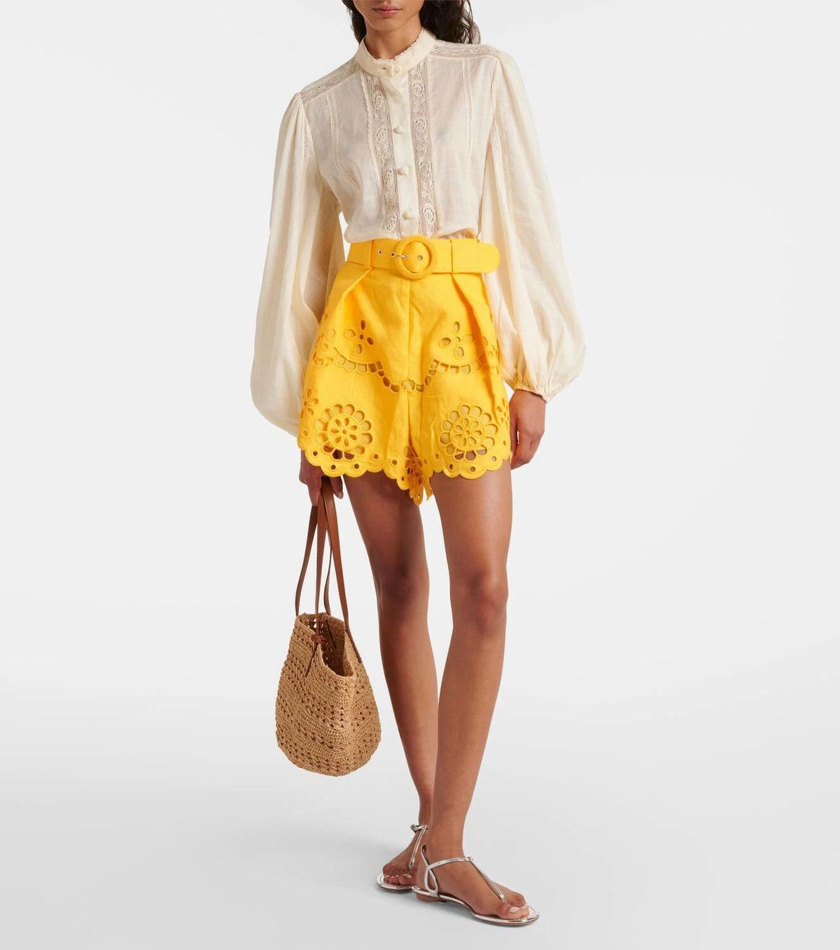 Zimmermann oc11z0226 Halliday Lace-Trimmed Cotton-Voile Shirt In Cream Size M / US 6-8 / IT 42-44 - 2 Thumbnail
