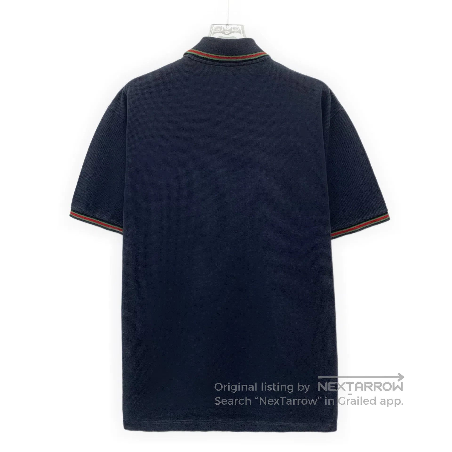 Gucci Guicci Navy Blue Logo Embroidered Cotton Collar Short Slee Size US M / EU 48-50 / 2 - 2 Thumbnail