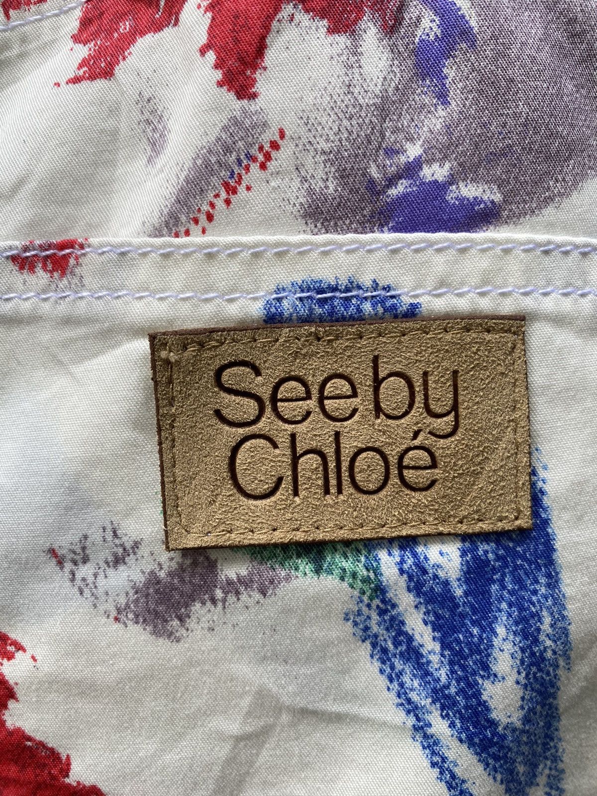 Chloe × Phoebe Philo × See by Chloe AW 2005- See by Chloe - Phoebe Philo Era- Floral Paint Pants Size 28" / US 6 / IT 42 - 10 Thumbnail