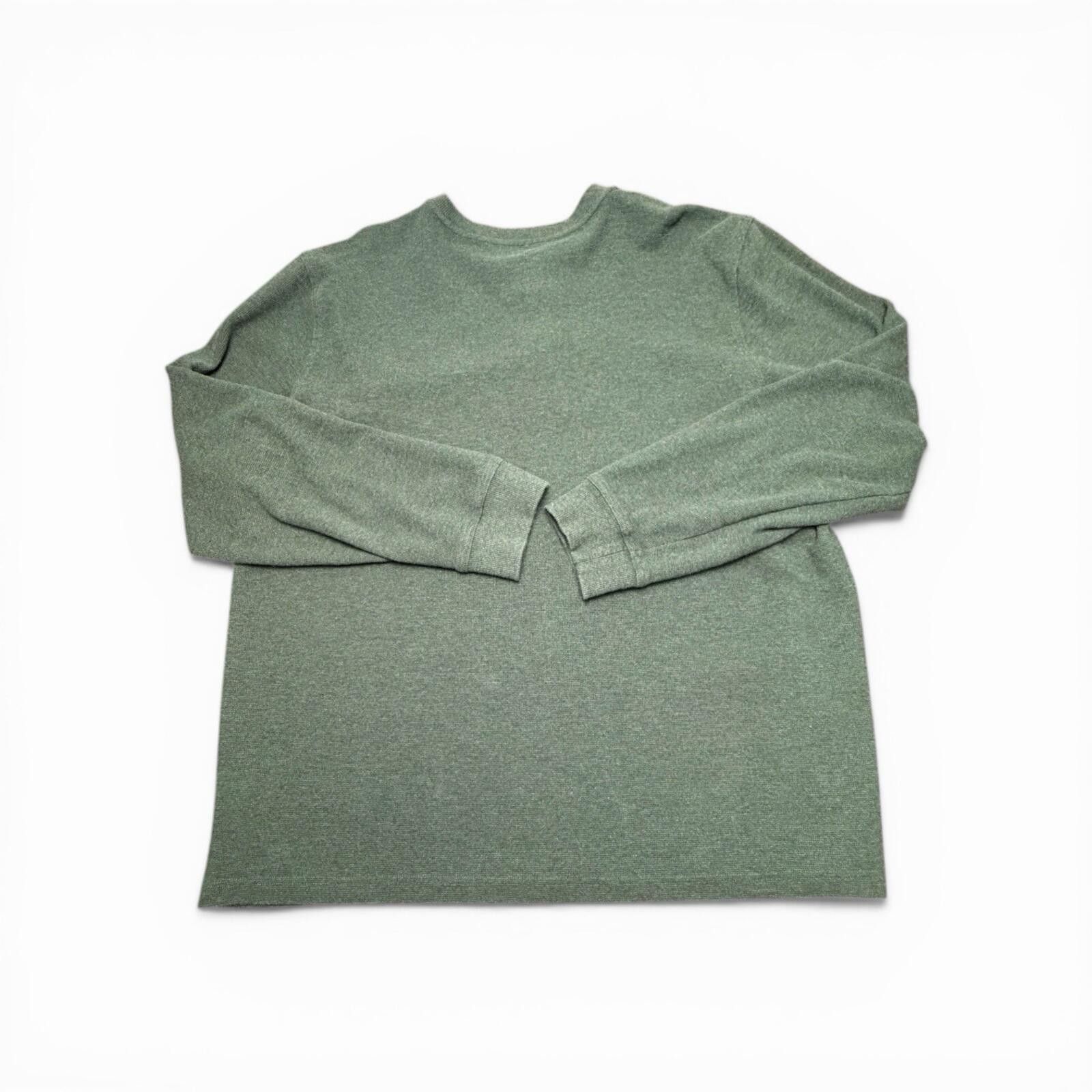 L.L. Bean L.L.Bean Men’s XXL Green Waffle Knit Henley Long Sleeve Size US L / EU 52-54 / 3 - 2 Thumbnail