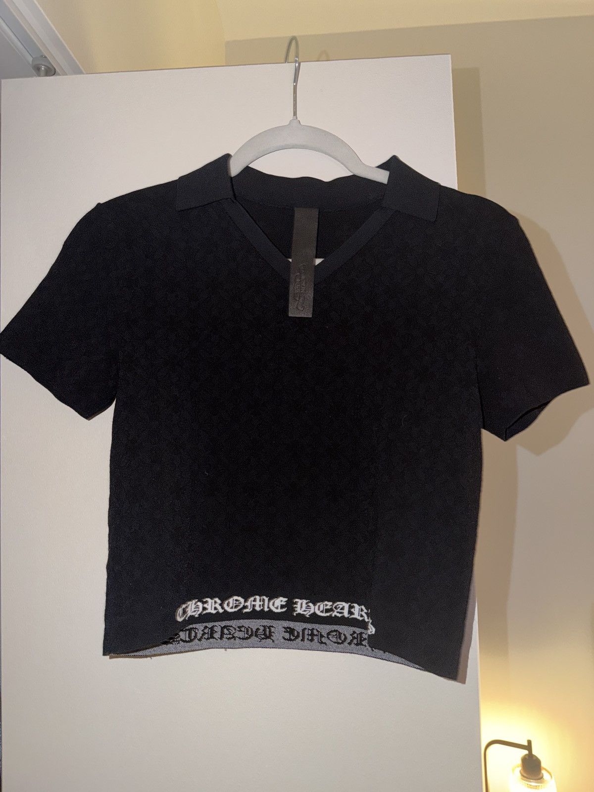 Chrome Hearts Chrome Hearts Jacquard Black Crop Polo | Grailed