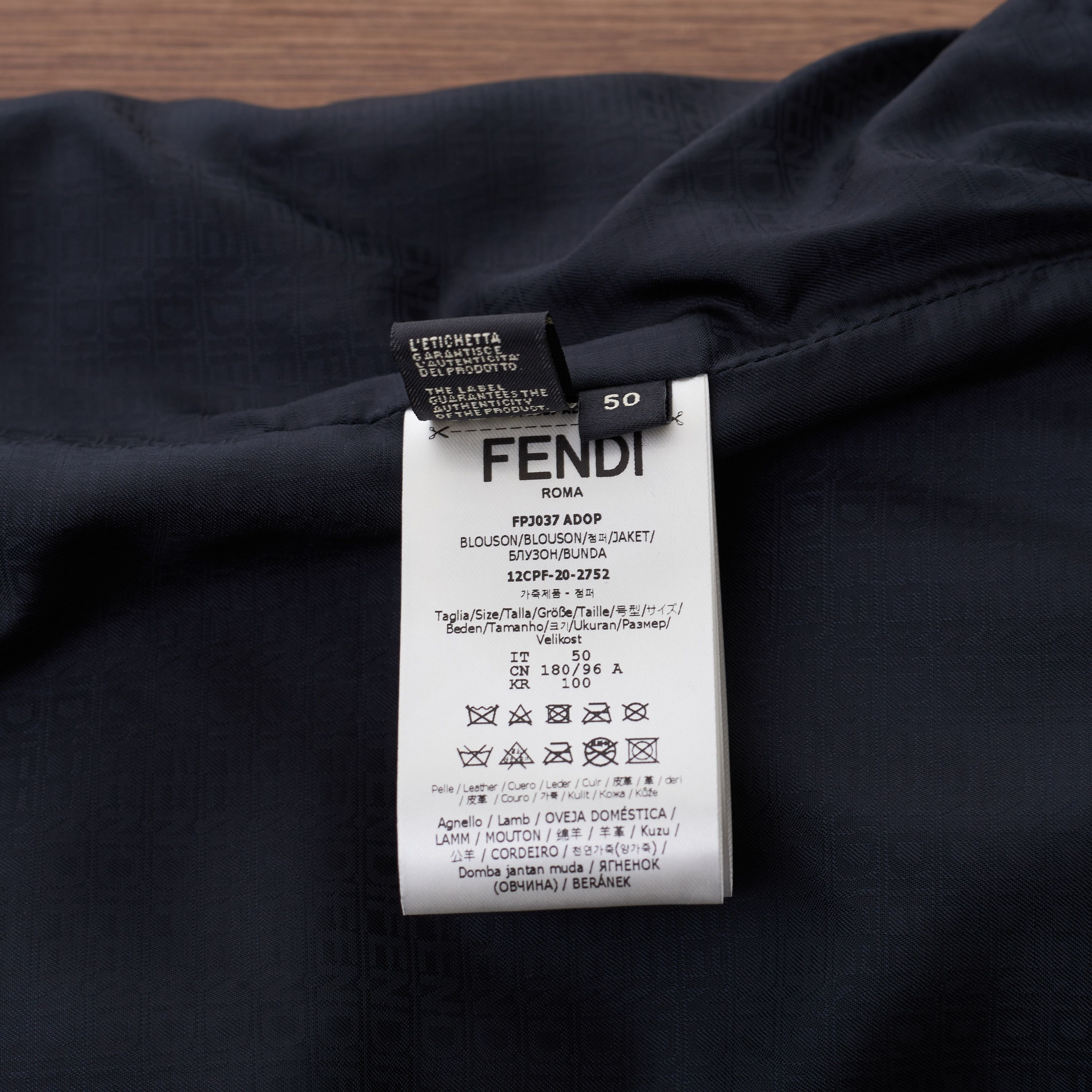 Fendi Biker Jacket In Black Leather With Embossed Fendi Roma Size US M / EU 48-50 / 2 - 13 Thumbnail