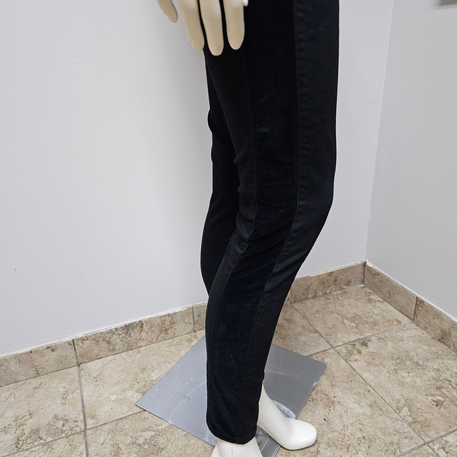 Madewell Madewell Mid-Rise Skinny Black Jeans Velvet Side Stripes 26 Size 26" / US 2 / IT 38 - 5 Thumbnail