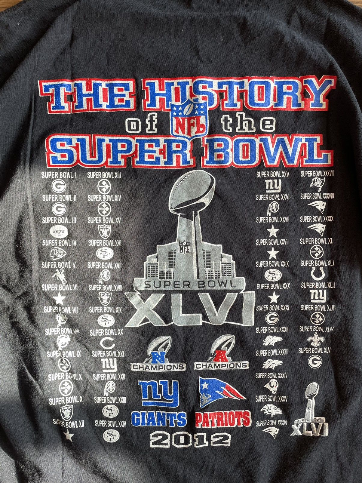 Vintage 2012 Giants vs Patriots Super Bowl Tee Size US L / EU 52-54 / 3 - 3 Thumbnail