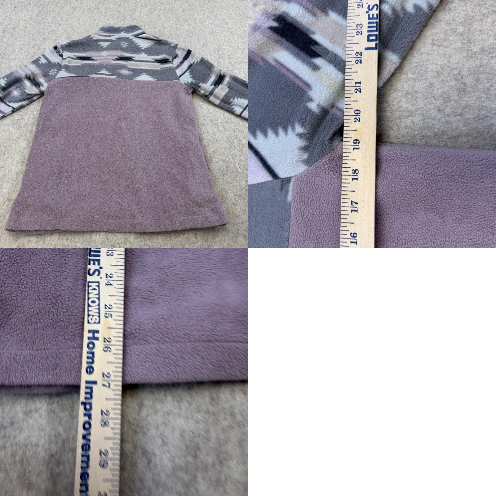 Vintage Simply Southern Fleece Pullover Womens Medium Purple Gray Aztec Snap Neck Sweater Mock Neck Geometric Vintage No Size M / US 6-8 / IT 42-44 - 8 Thumbnail