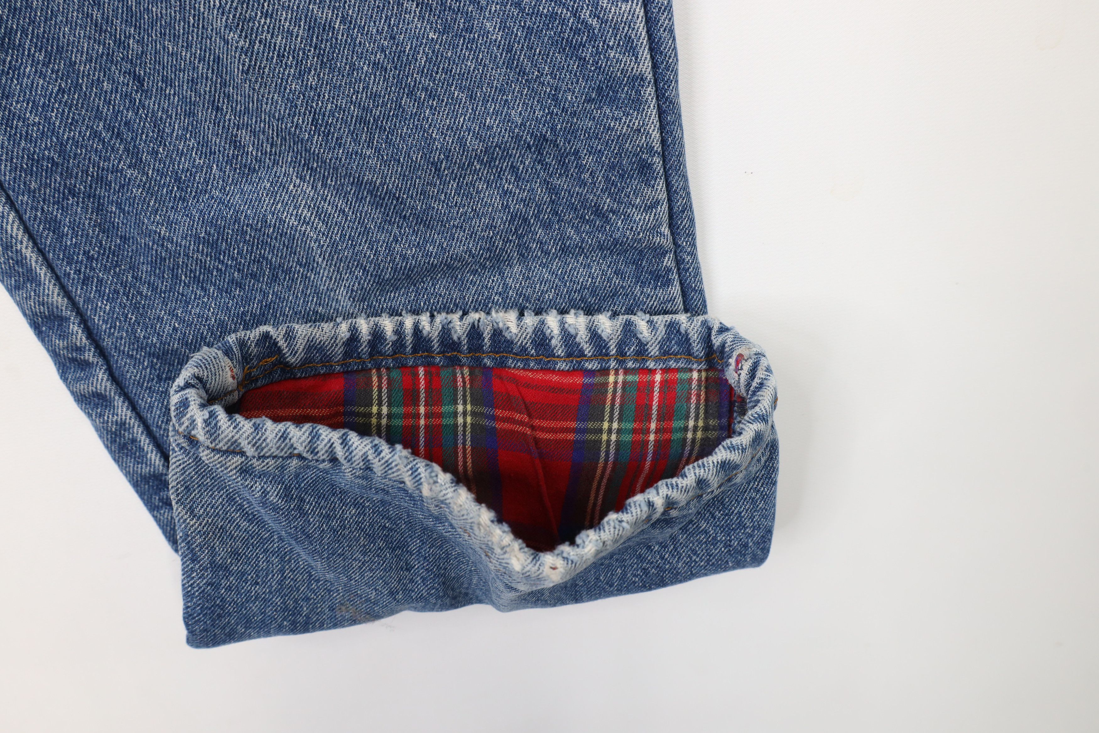 Lands' End × Vintage Vintage 90s Lands End Flannel Lined Denim Jeans Blue USA Size US 34 / EU 50 - 6 Thumbnail