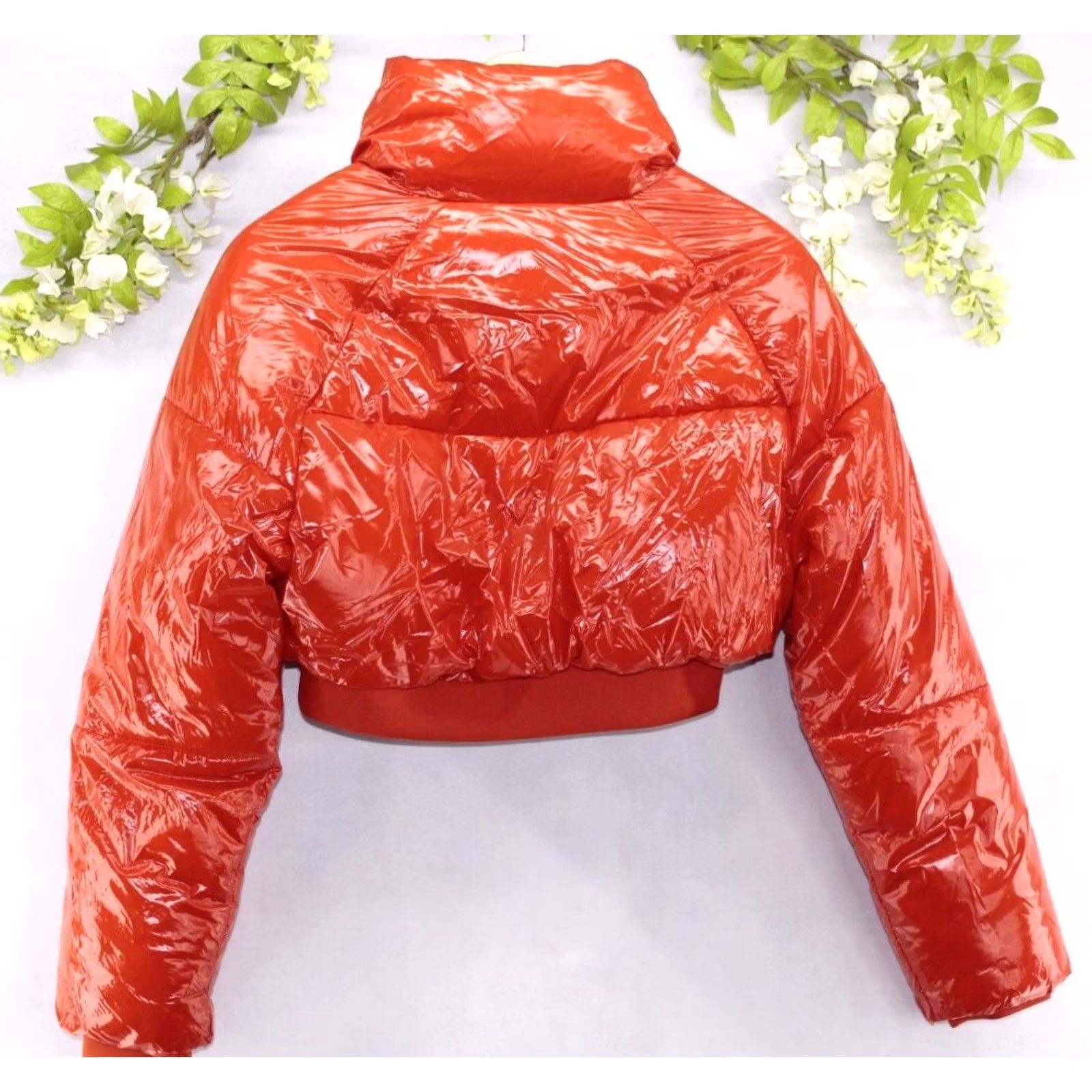 Zara Zara Cropped Puffer Jacket Red XS Women's Regular Full Zip Jacket New Size XS / US 0-2 / IT 36-38 - 2 Thumbnail