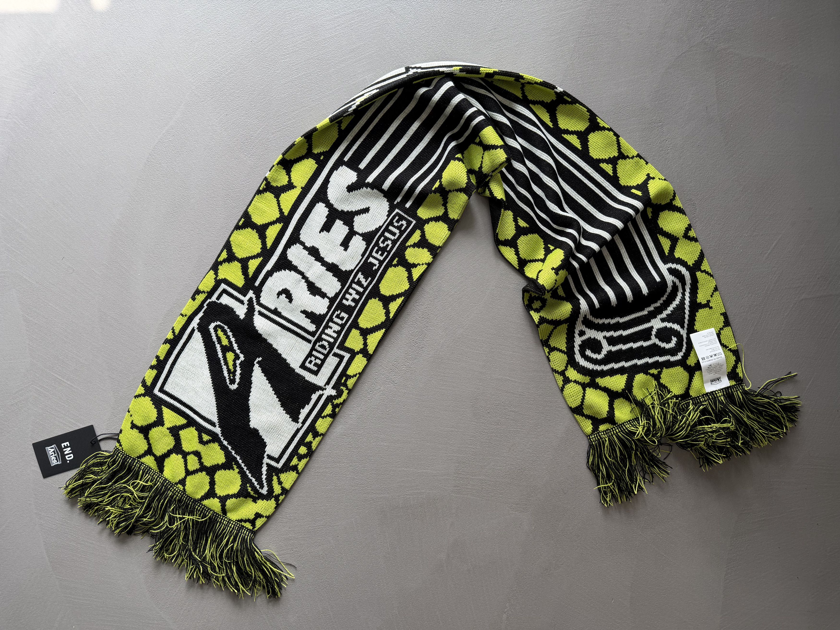 Aries Aries x End Moto Dodgem Sports Fringed Scarf, Y2K Size ONE SIZE - 2 Thumbnail