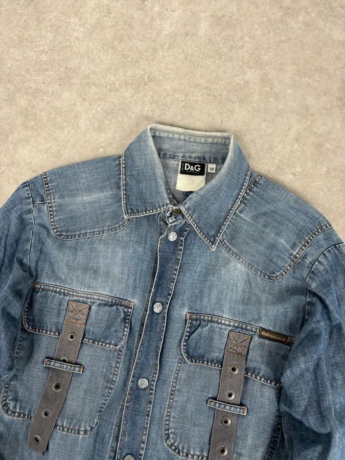 Dolce & Gabbana SS2004 Dolce & Gabbana Blue Bondage Cargo Denim Shirt Size US M / EU 48-50 / 2 - 4 Thumbnail