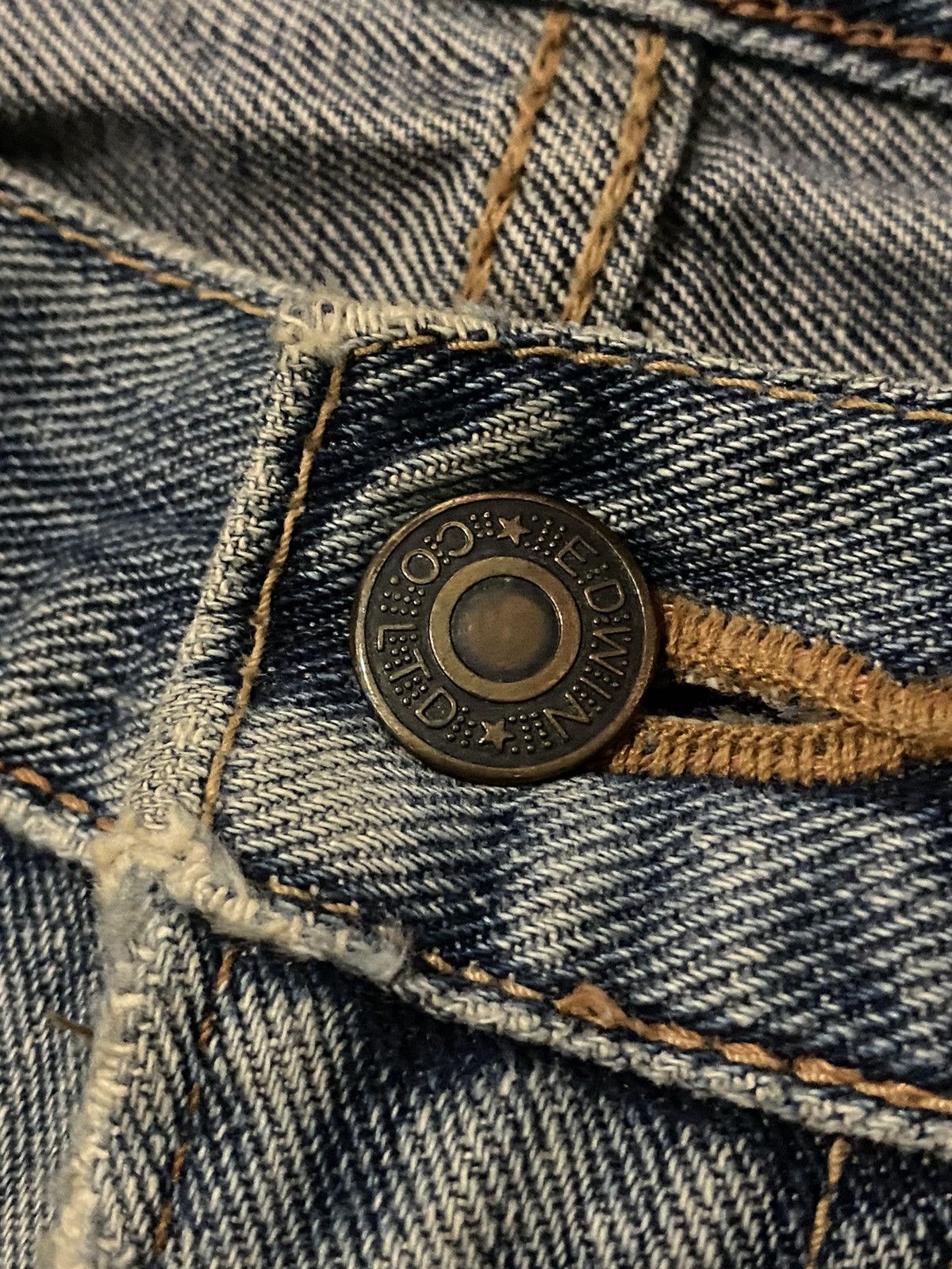 Edwin × Japanese Brand × Vintage Vintage Edwin Japan Rust Faded Boyfriend Jeans Denim Size US 34 / EU 50 - 12 Thumbnail