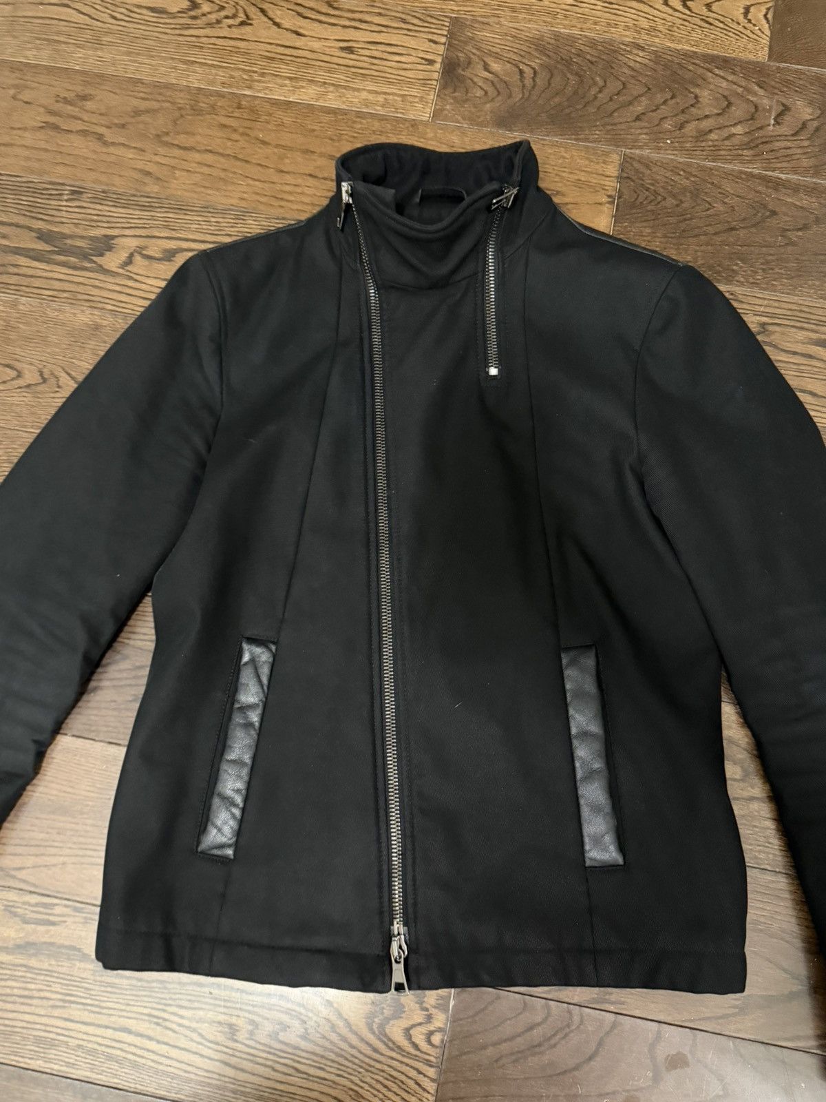 Emporio Armani FW12 Armani Asymmetrical Diagonal Zip Biker Jacket Size US M / EU 48-50 / 2 - 4 Thumbnail