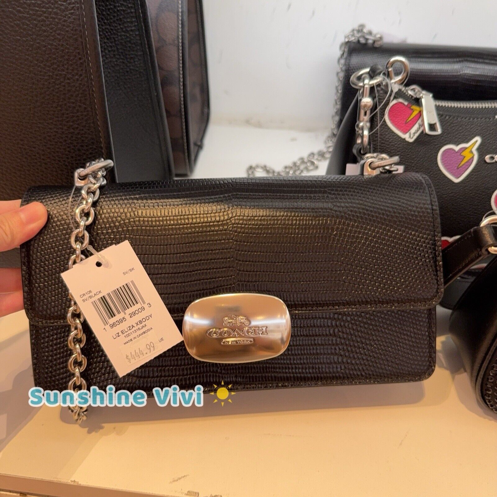 Coach NWT Coach CR106 Eliza Crossbody Bag Lizard-embossed Leather Size ONE SIZE - 1 Thumbnail