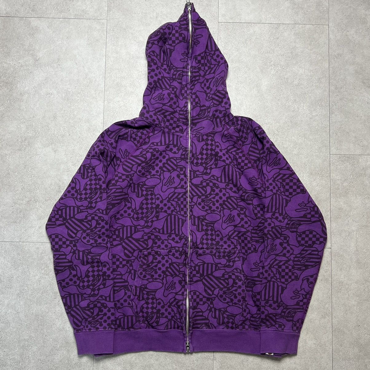 Bape Bape Purple Camo Shark Zip Hoodie Size US M / EU 48-50 / 2 - 1 Thumbnail