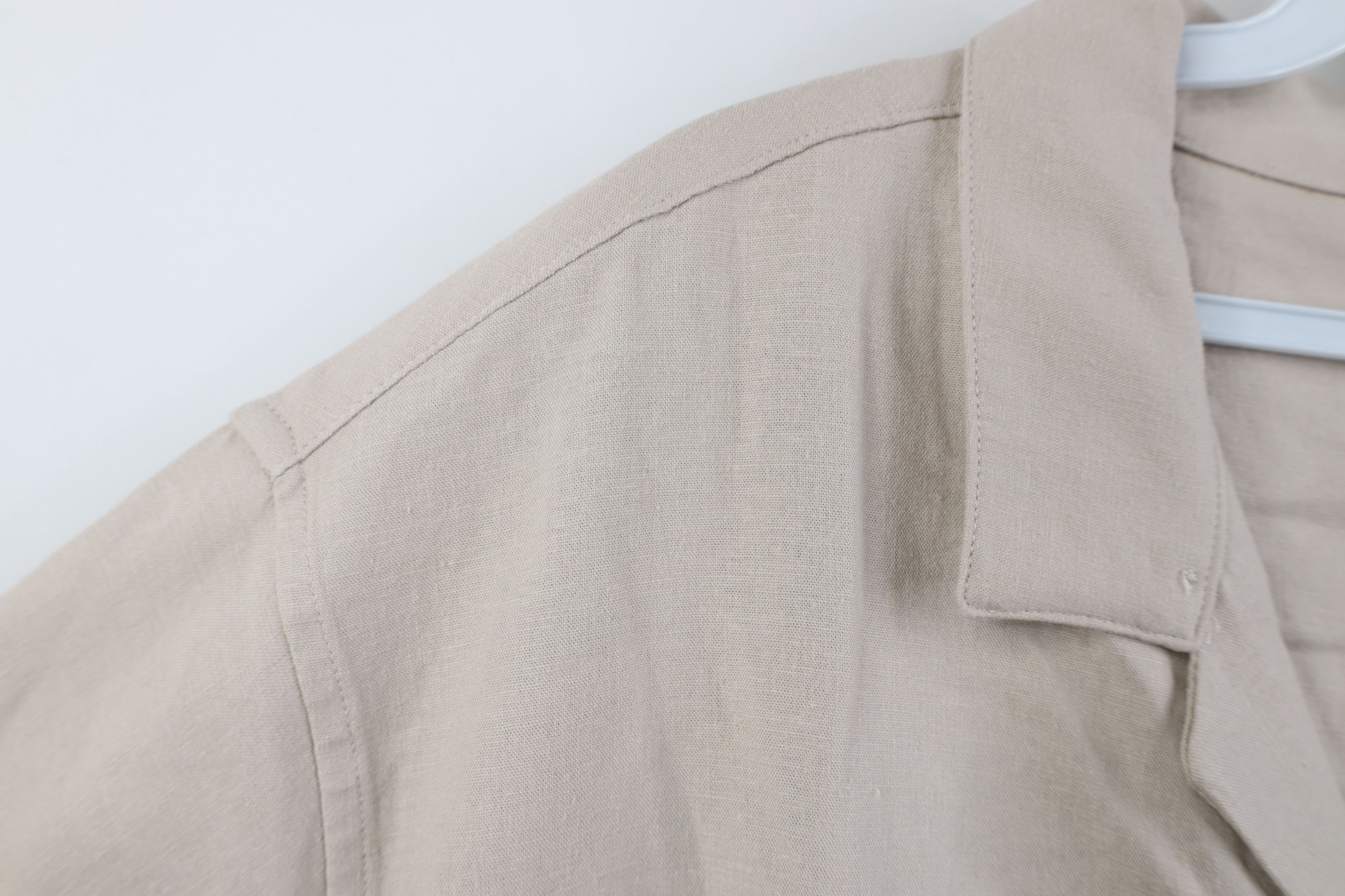 Gap Deadstock Vintage Y2K Gap Looped Collar Button Shirt Beige Size US XXL / EU 58 / 5 - 9 Thumbnail