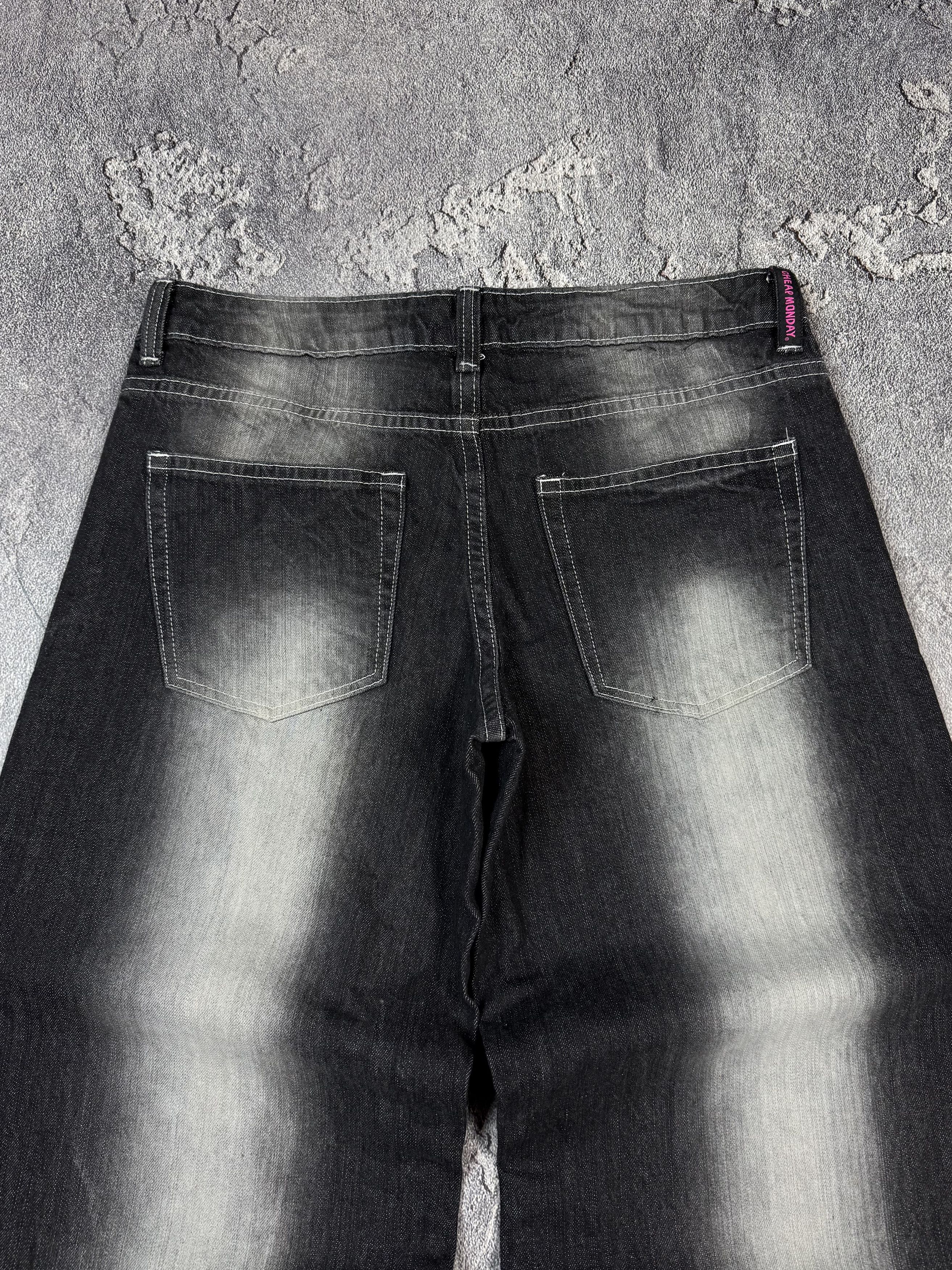 If Six Was Nine Y2K Ultra Baggy Washed Black Jeans 2000s Alt Size US 32 / EU 48 - 3 Thumbnail